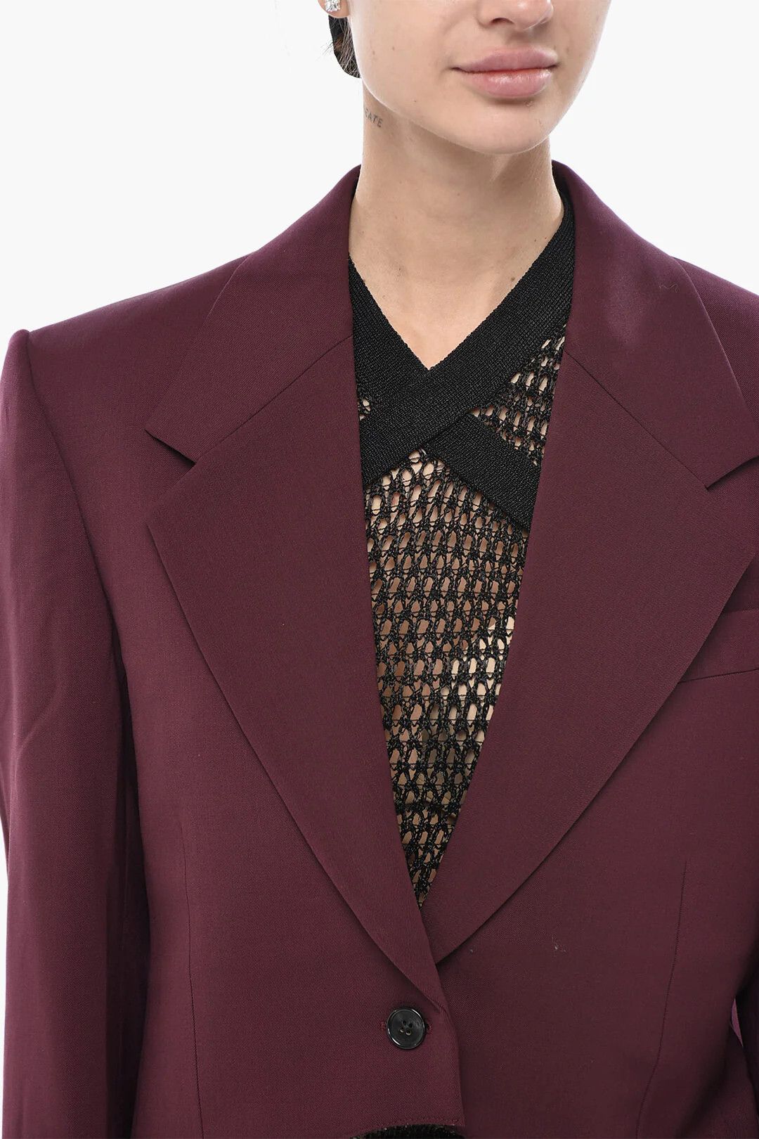 Off-White og1mm0426 Lined Blazer in Burgundy Size XS / US 0-2 / IT 36-38 - 3 Thumbnail