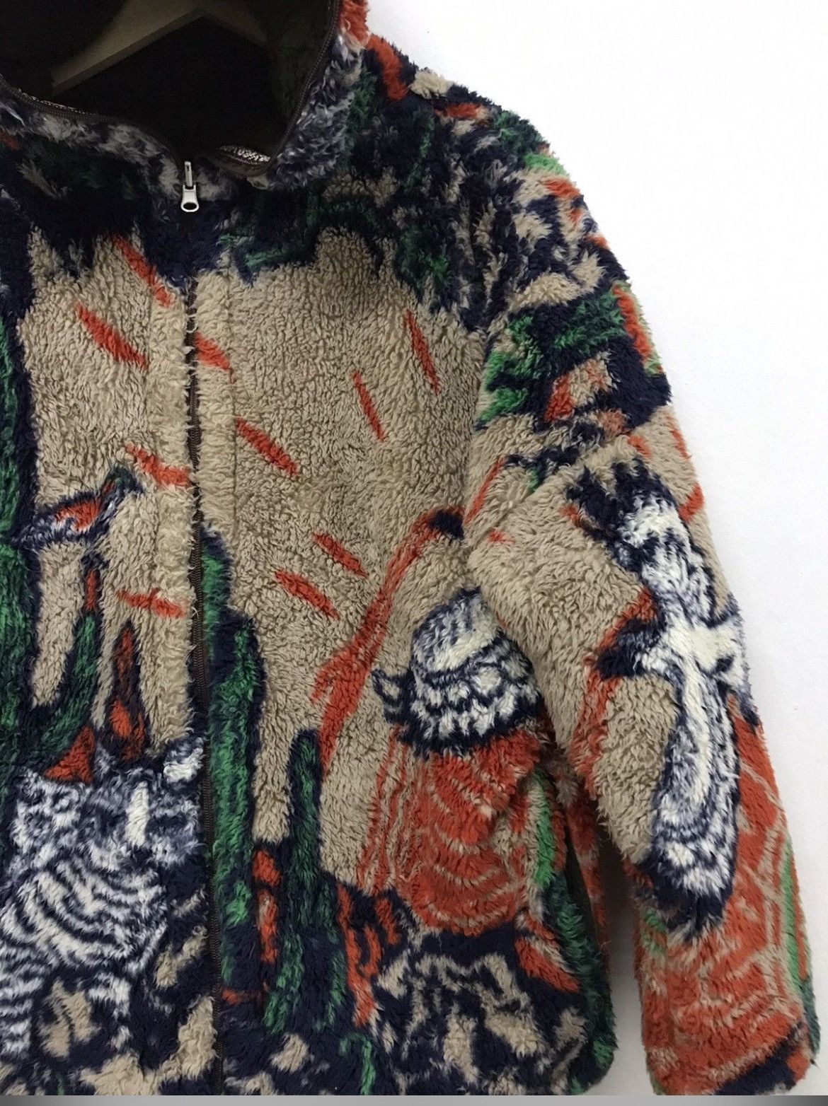 Japanese Brand × Vintage Crazy 1of1 Vintage Japanese Allover print Reversible Fleece Size US L / EU 52-54 / 3 - 6 Thumbnail