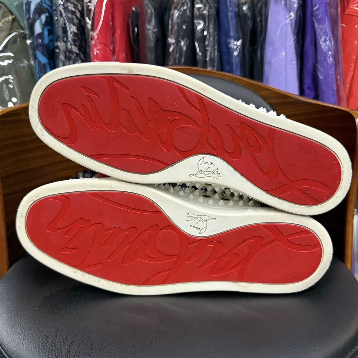 Christian Louboutin CL High-Top Candy Red Platform Sneaker 43 GUC Size US 10 / EU 43 - 9 Thumbnail