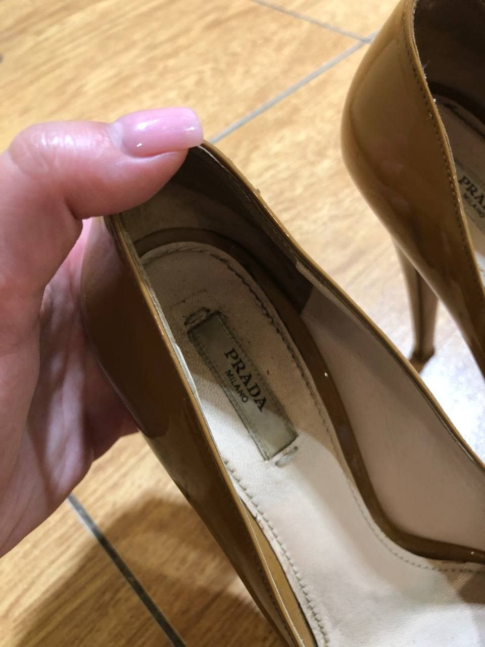 Prada PRADA Luxury Patent Leather Peep Toe Stiletto Heels Platform Size US 9 / IT 39 - 5 Thumbnail