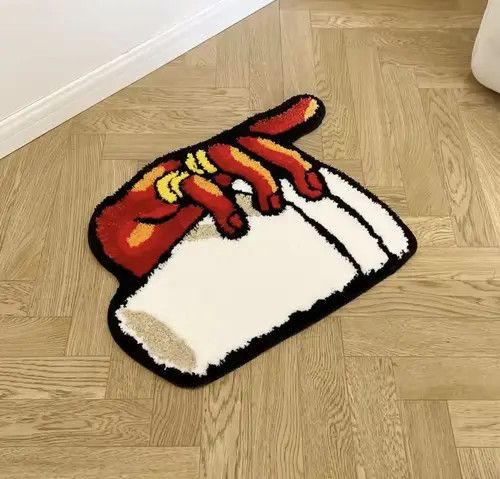 Japanese Brand Kurusu x Aika Holding Cup in Hand Vintage Tufted Bedroom Rug Size ONE SIZE - 5 Thumbnail