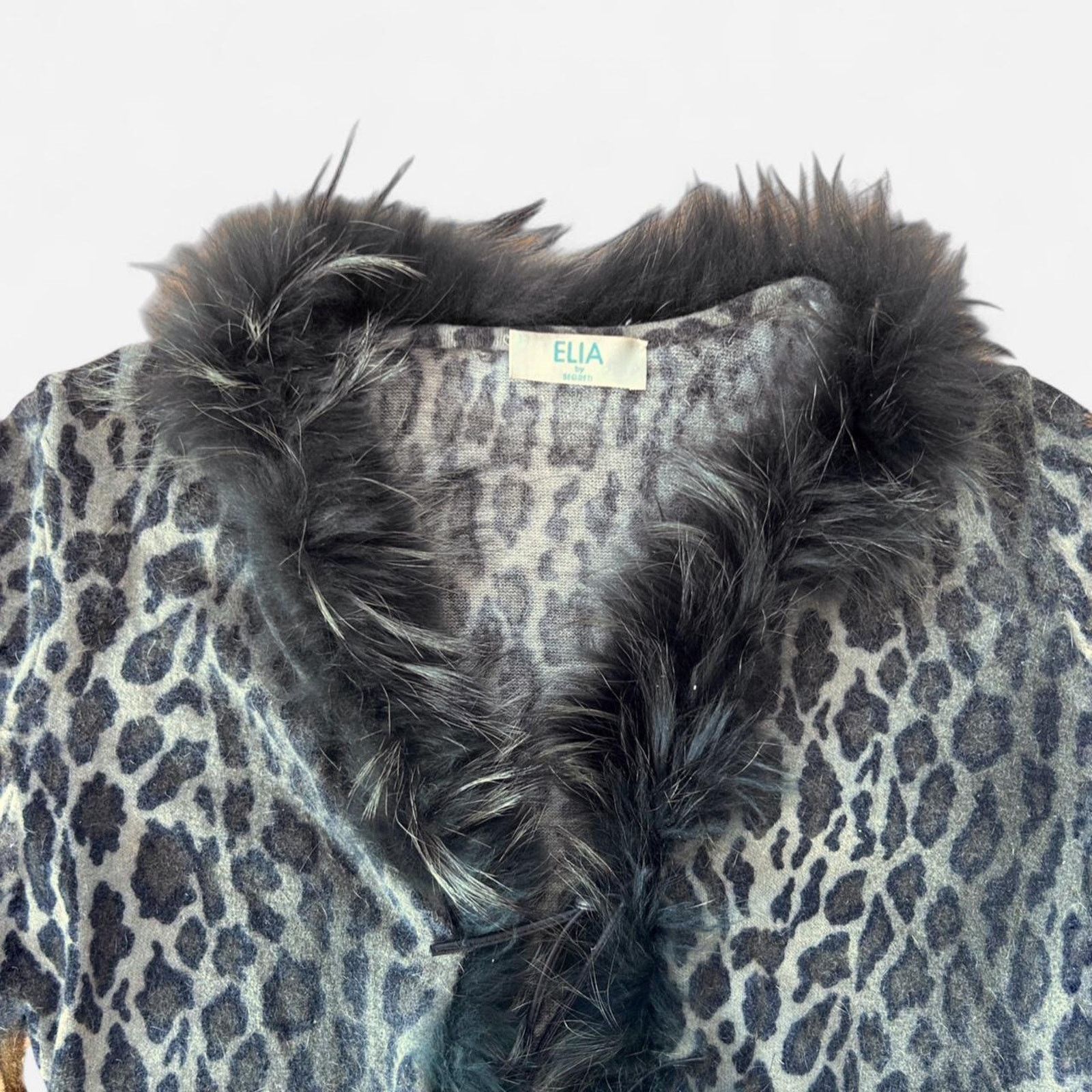 Vintage vintage elia cheetah cardigan with faux fur trim Size S / US 4 / IT 40 - 4 Thumbnail