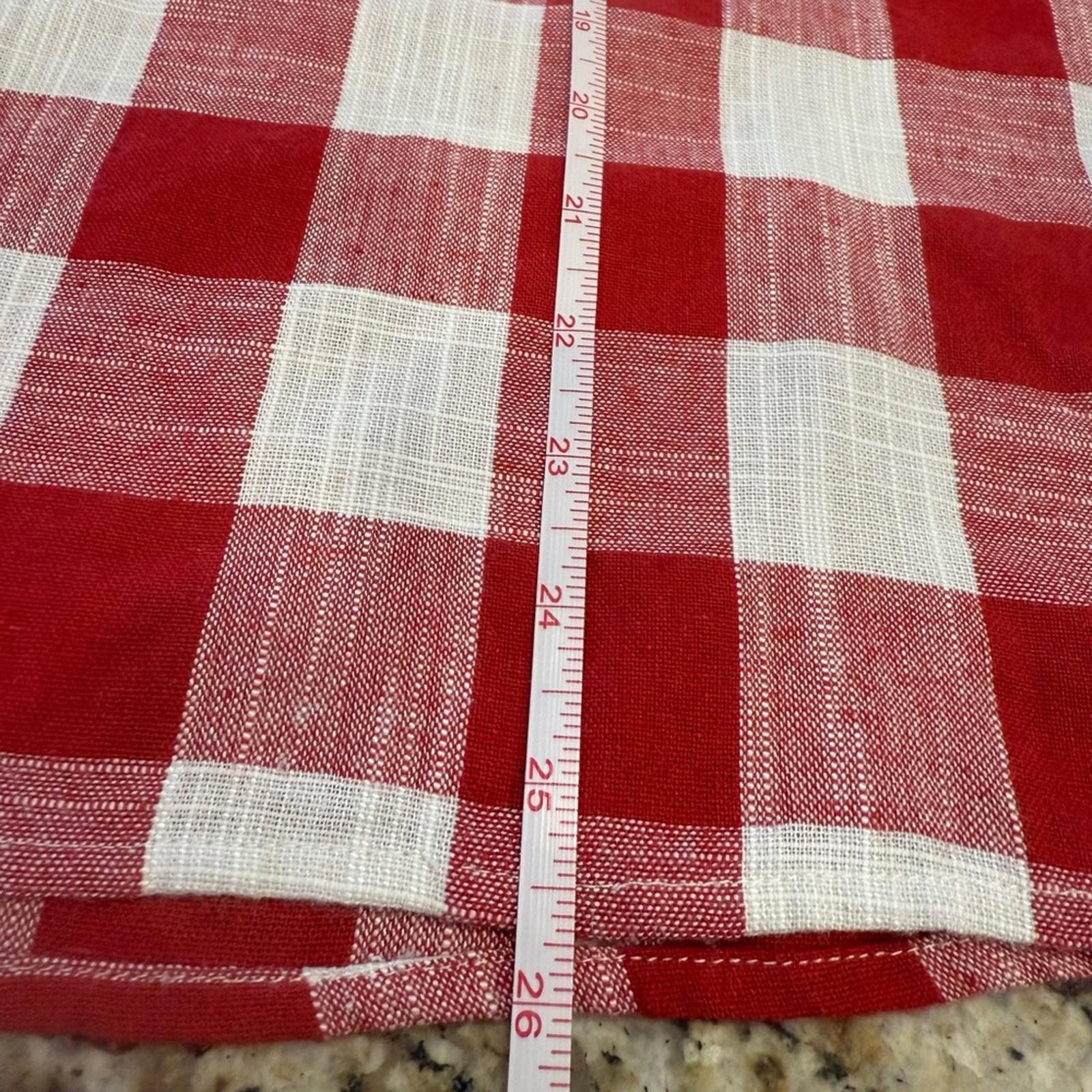 Other Wonderland by Orange linen blend red white plaid lace top LG Size L / US 10 / IT 46 - 8 Thumbnail