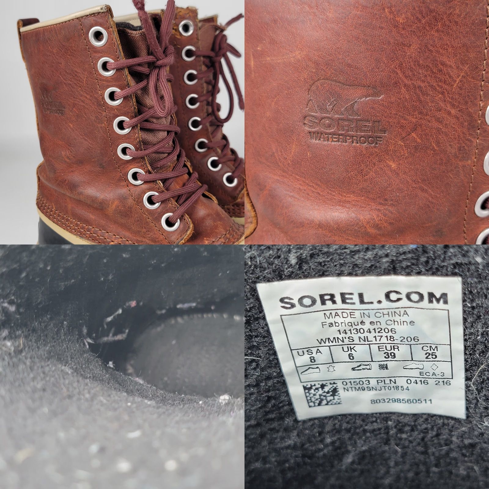 SOREL Sorel Snow Boots Women Brown Leather Size 8 M Adult Women's Boots Winter Fur Trim Lace Up Round Toe Casual Travel Activewear Size US 6 / IT 36 - 9 Thumbnail