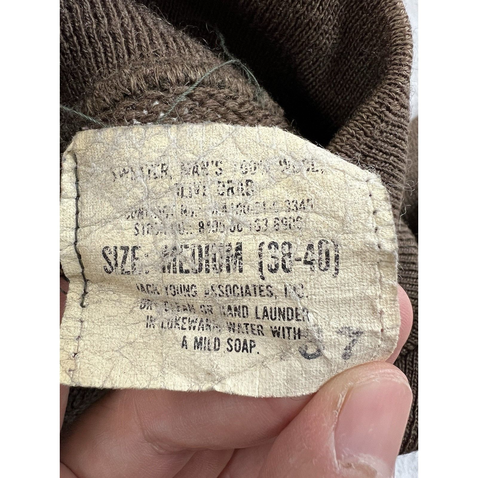 Vintage Jack Young Mens Medium 100% Wool Brown Olive Drab Shawl Butt Size US M / EU 48-50 / 2 - 6 Thumbnail