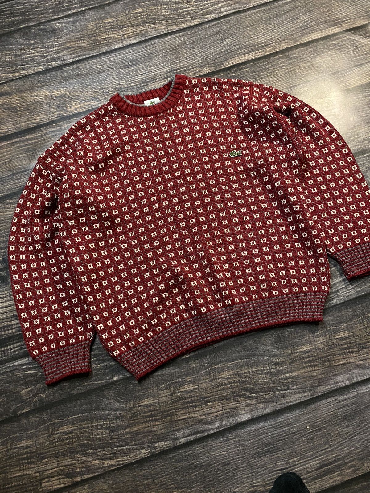Lacoste × Vintage 🔥Lacoste knitted oversized vintage sweater Size US L / EU 52-54 / 3 - 3 Thumbnail