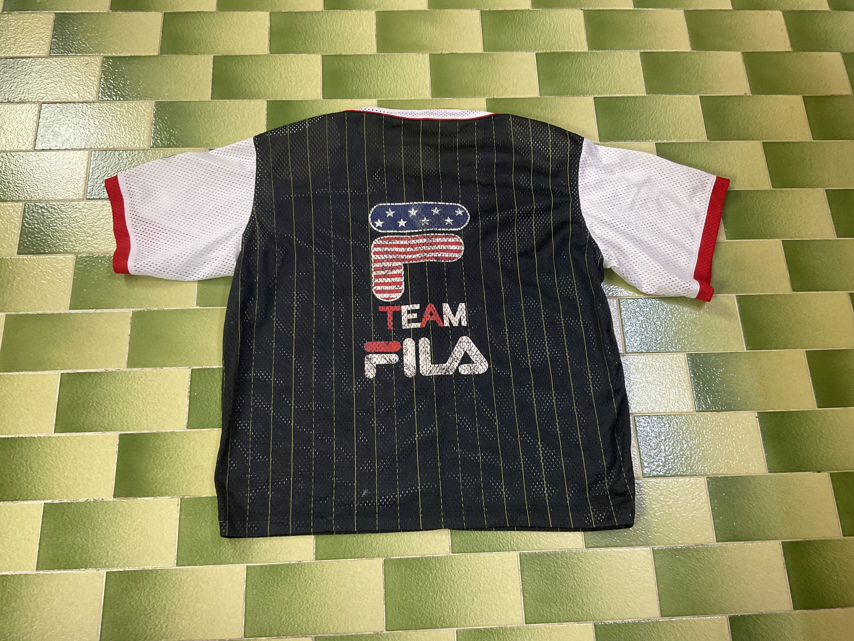Fila Vintage 1999 Fila Team Baseball Mesh Jersey Shoulder Pads Size US L / EU 52-54 / 3 - 2 Thumbnail