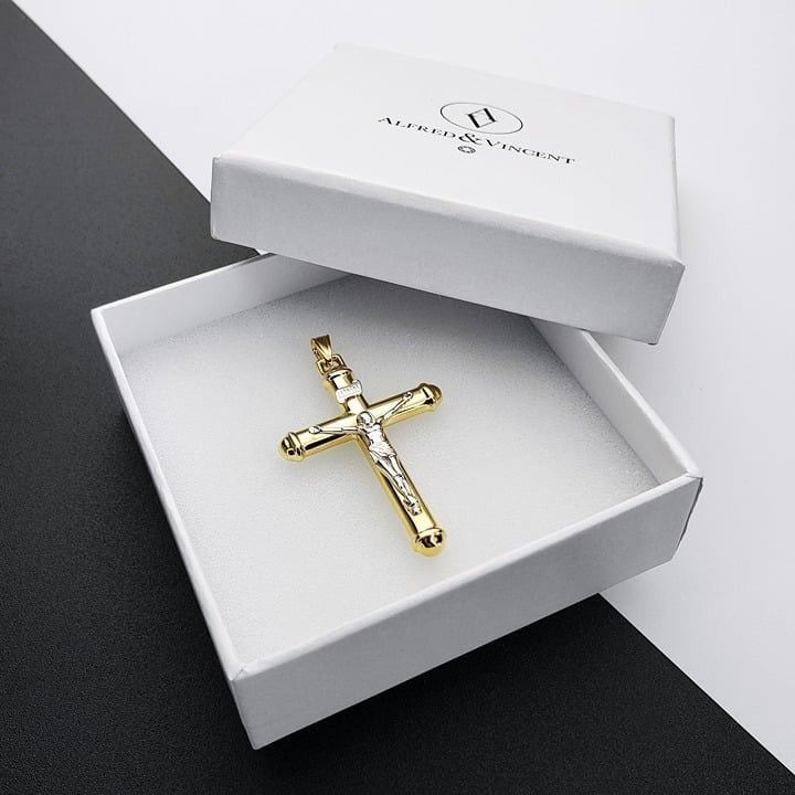 Other Jesus INRI Cross Pendant in 2tone 14k Yellow & White Gold Size ONE SIZE - 1 Thumbnail