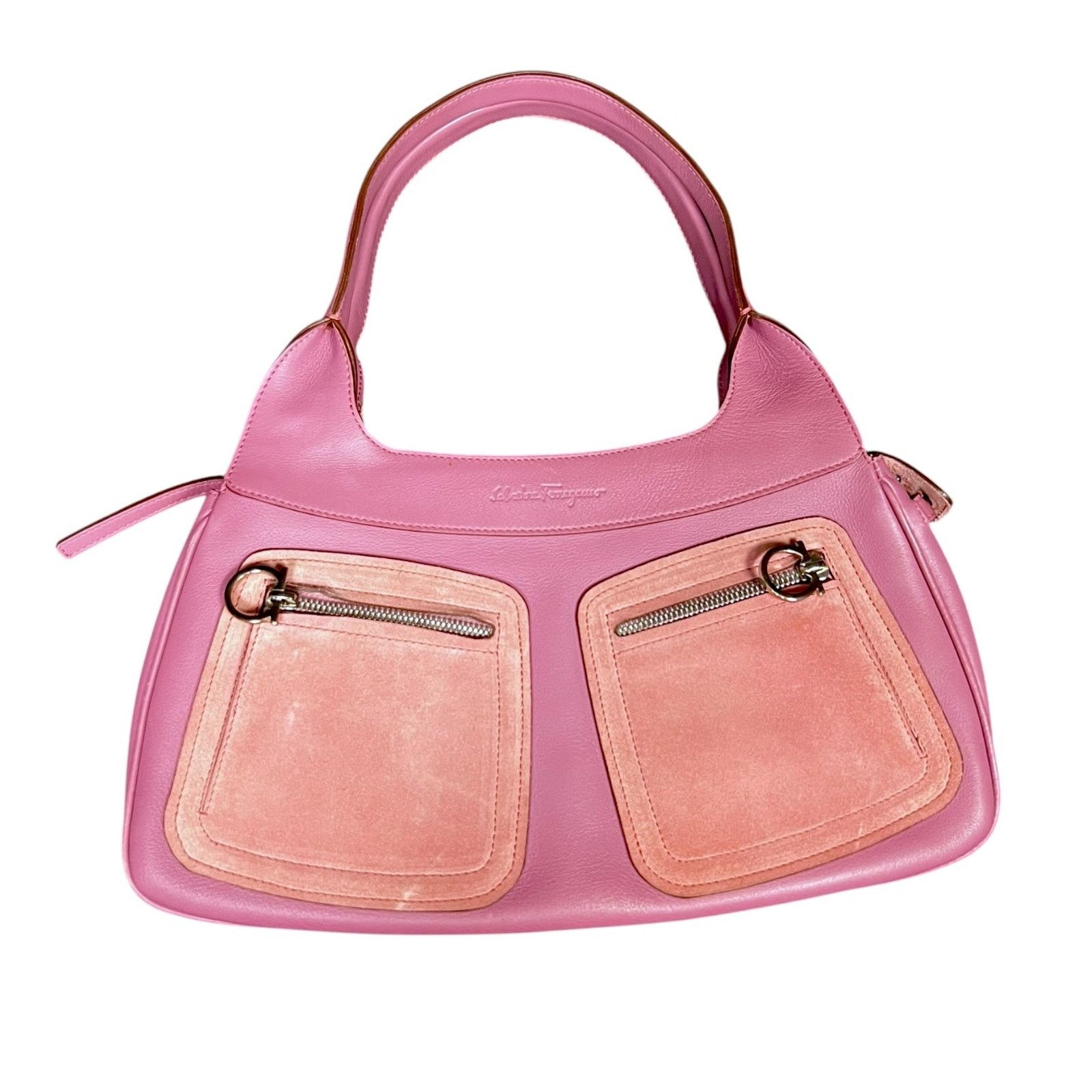 Salvatore Ferragamo Salvatore Ferragamo Gancini Pink Leather Suede Purse Size ONE SIZE - 2 Thumbnail