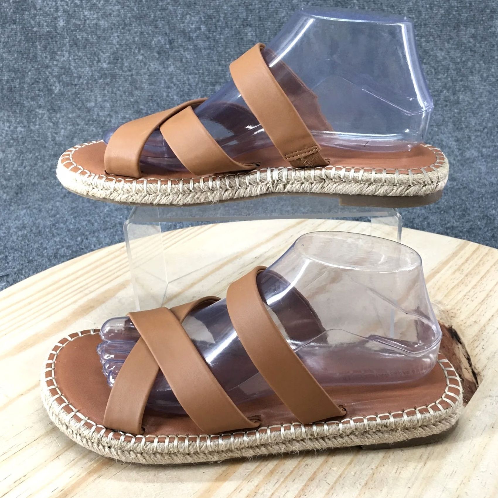 Vintage American Eagle Sandals Outfitters 9 Slide Straps Faux Leather Brown Size US 9 / IT 39 - 2 Thumbnail
