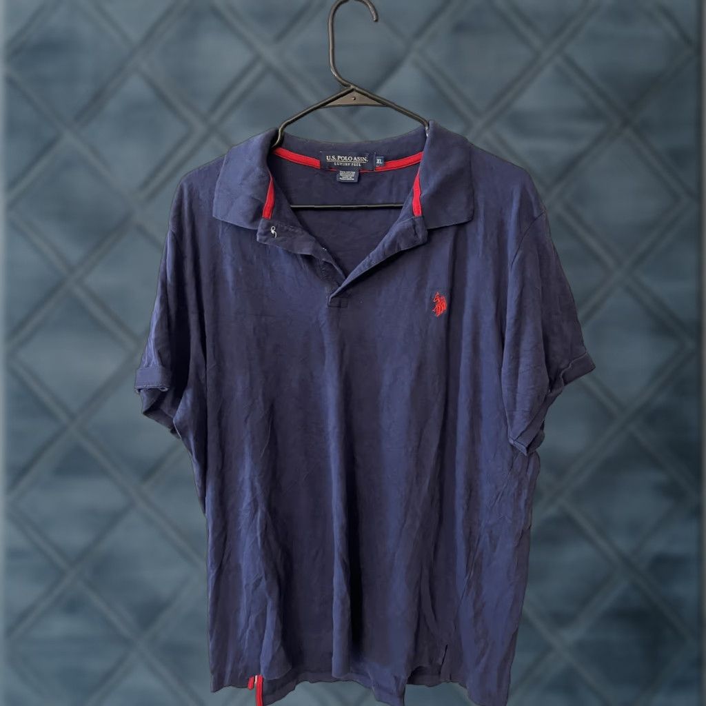 U.S. Polo Assn. U.S. Polo Assn. Polo Shirt Men XL Navy Blue Logo Luxury Feel Short Sleeve Button Collared 100% Cotton Size US XL / EU 56 / 4 - 1 Thumbnail