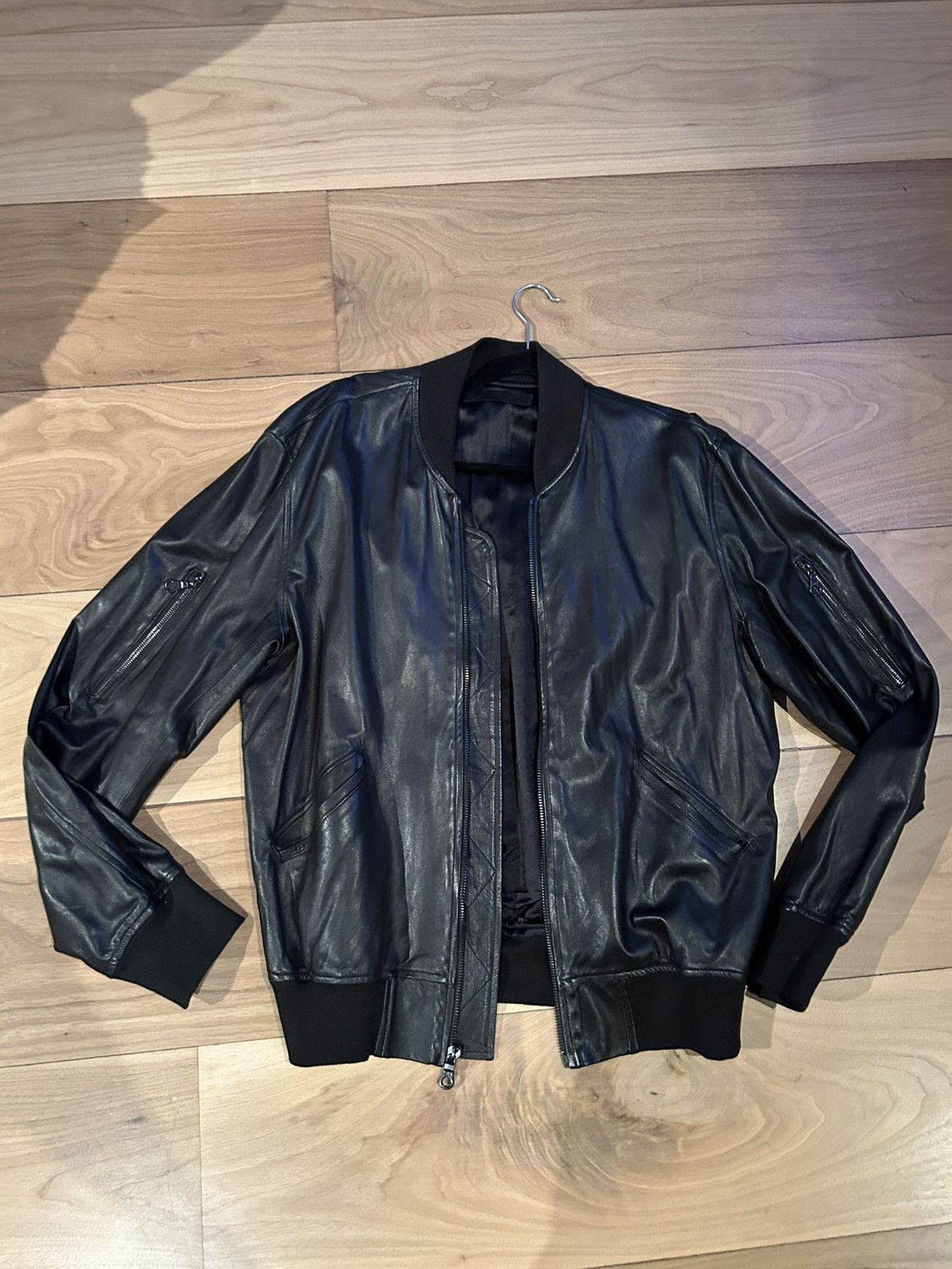 En Noir En Noir Calf Skin Leather Black Jacket Size US XL / EU 56 / 4 - 1 Thumbnail