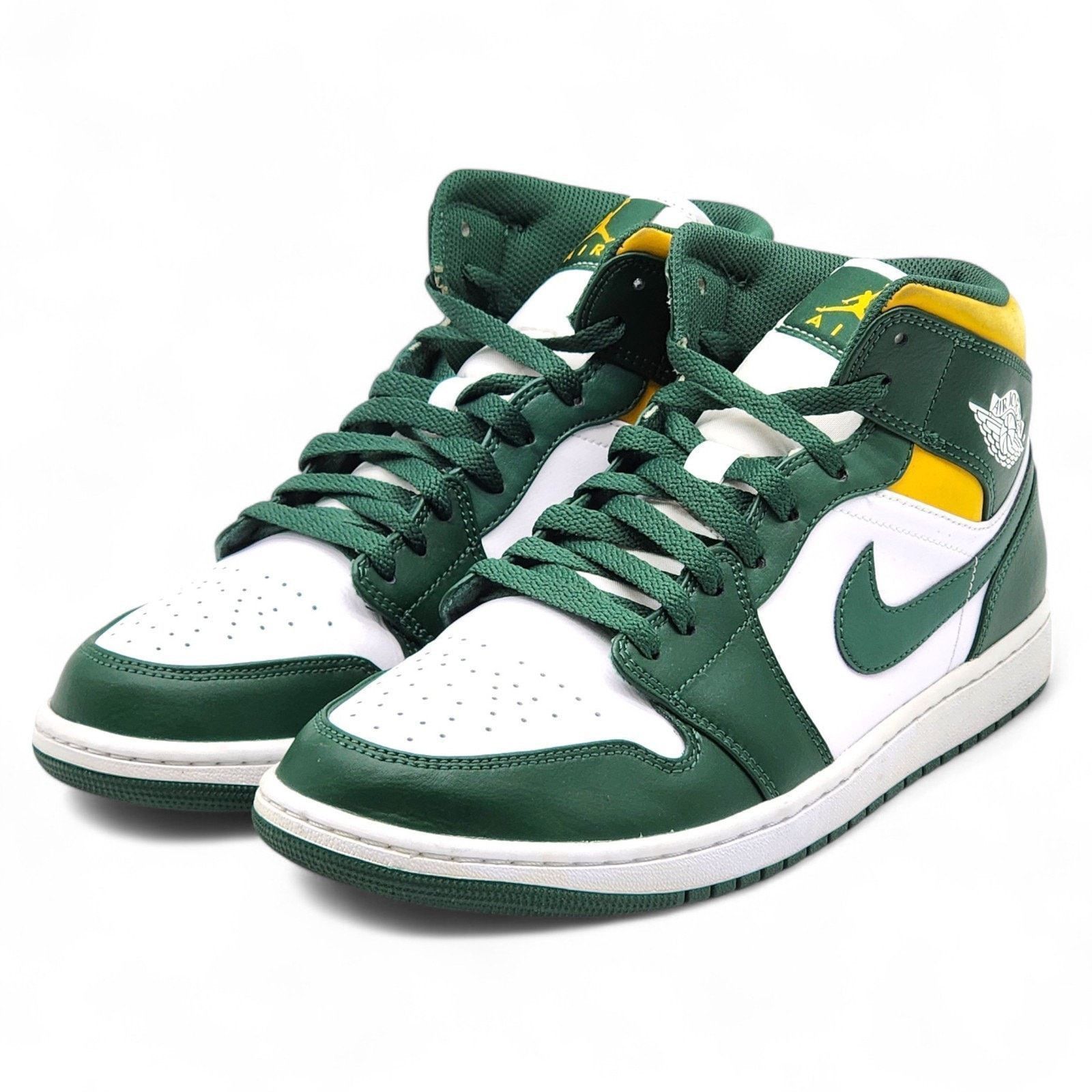 Jordan Brand 1 Mid 554724-371 Leather Sneakers Noble Green US 11 Size US 11 / EU 44 - 1 Thumbnail