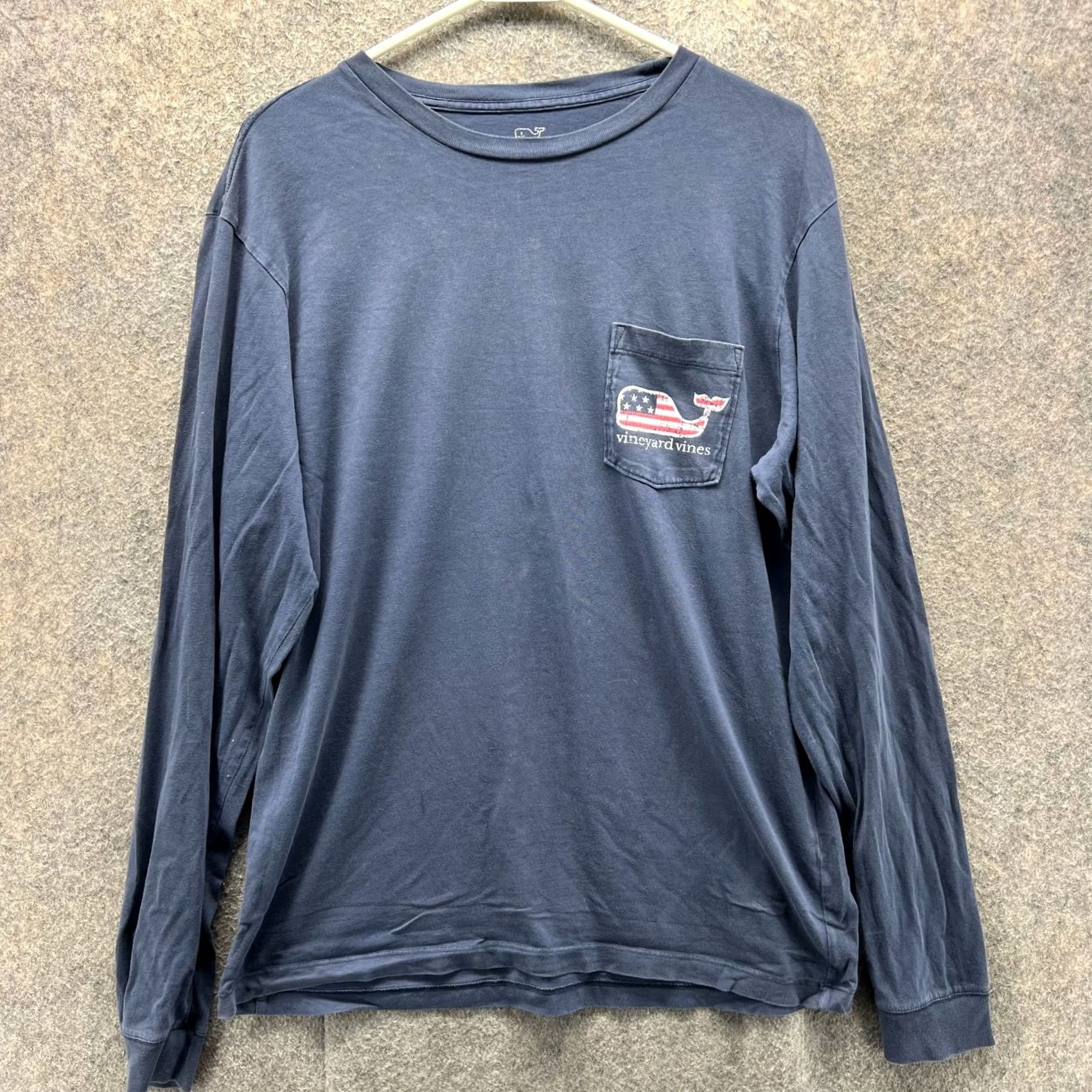 Vineyard Vines Vineyard Vines Shirt Mens Small Blue Long Sleeve Whale USA Flag Logo Crewneck Size US S / EU 44-46 / 1 - 2 Thumbnail