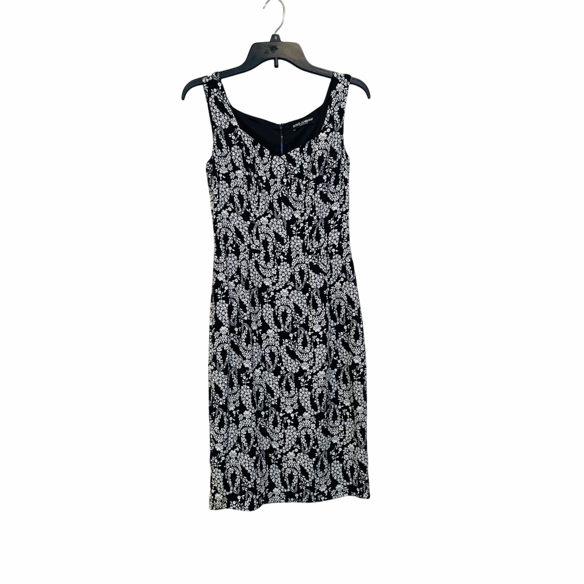 Dolce & Gabbana ✨Dolce & Gabanna Black Printed Midi Dress with Floral Sz 40 Size S / US 4 / IT 40 - 2 Thumbnail