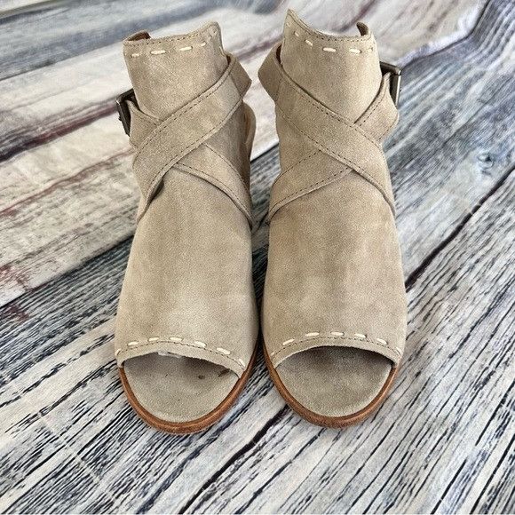 Frye Frye Dani Pickstitch Peep Toe Heeled Sandal Suede Leather Size US 7 / IT 37 - 2 Thumbnail