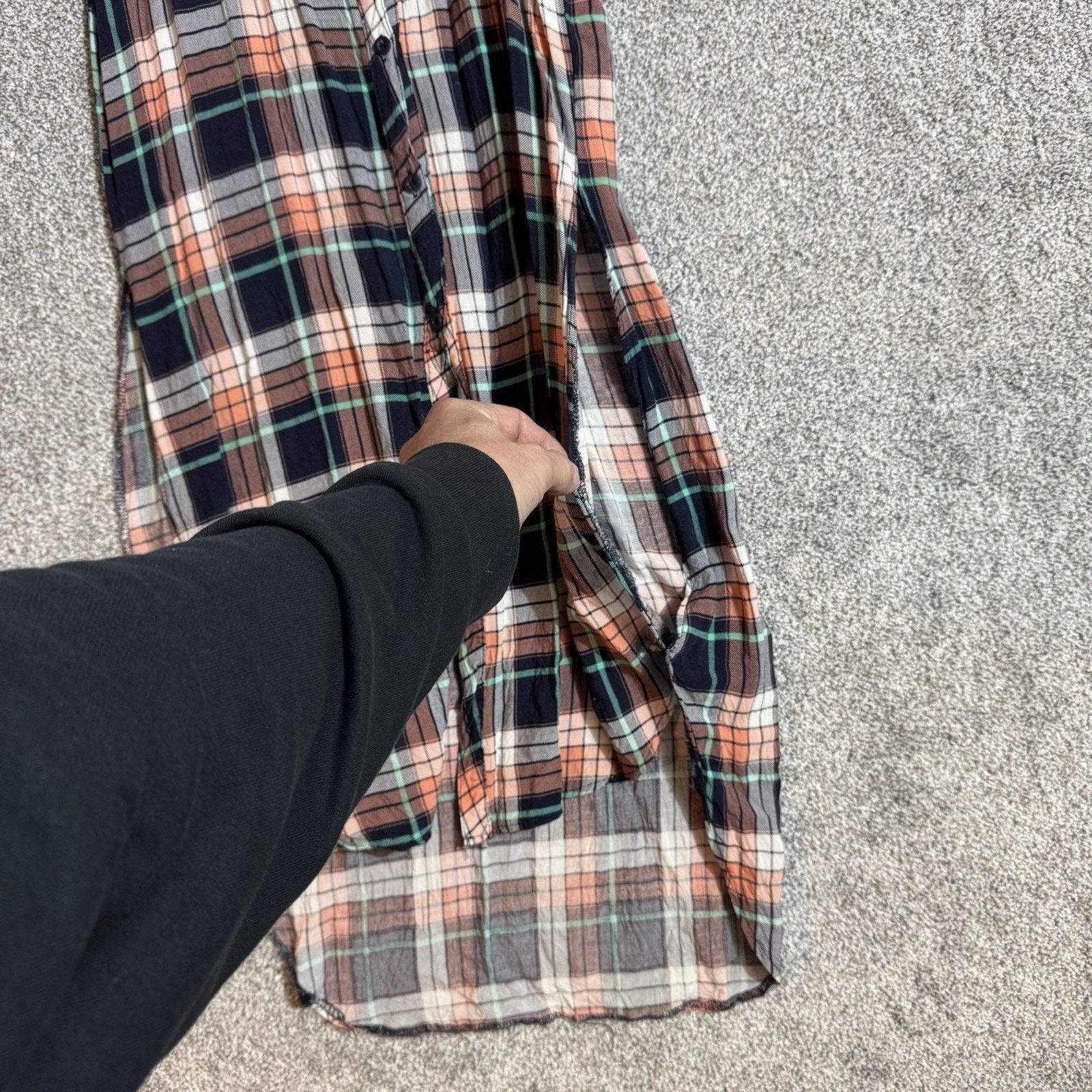 New Look Plaid Midi Dress M Grunge Dark Academia Chic High Low Indie Size M / US 6-8 / IT 42-44 - 7 Thumbnail
