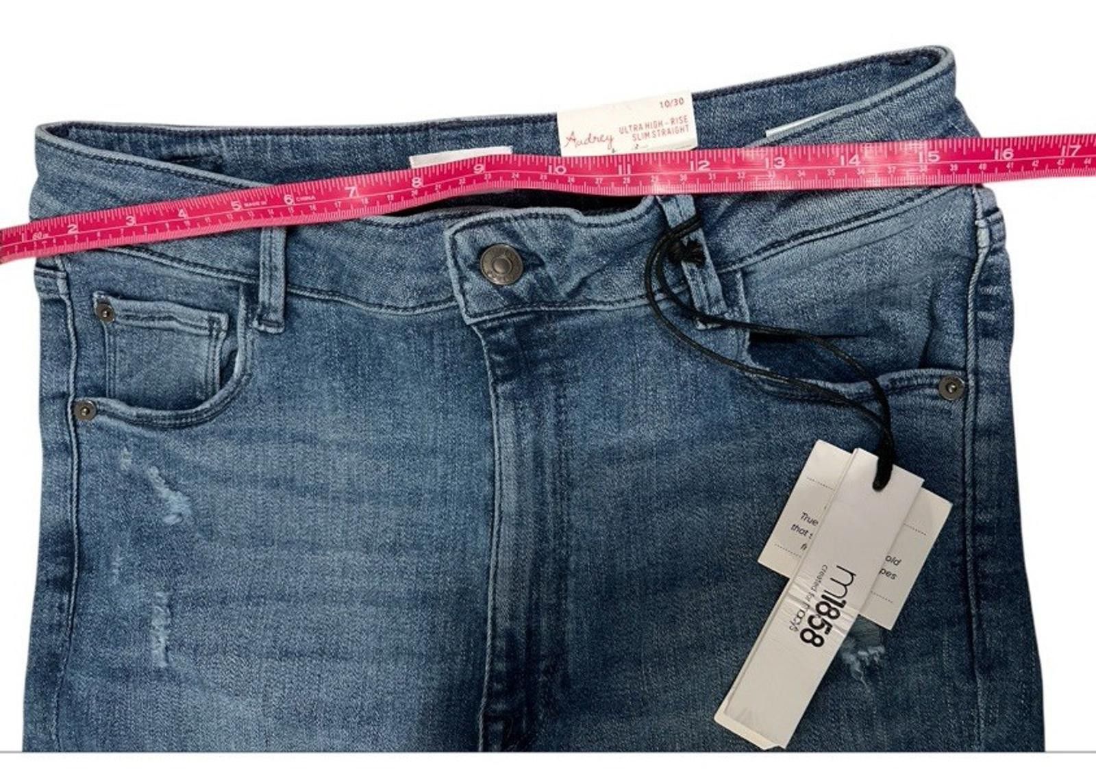 Designer M1858 Audrey Ultra High Rise Slim Straight Jeans 10/30 Size 32" / US 10 / IT 46 - 4 Thumbnail