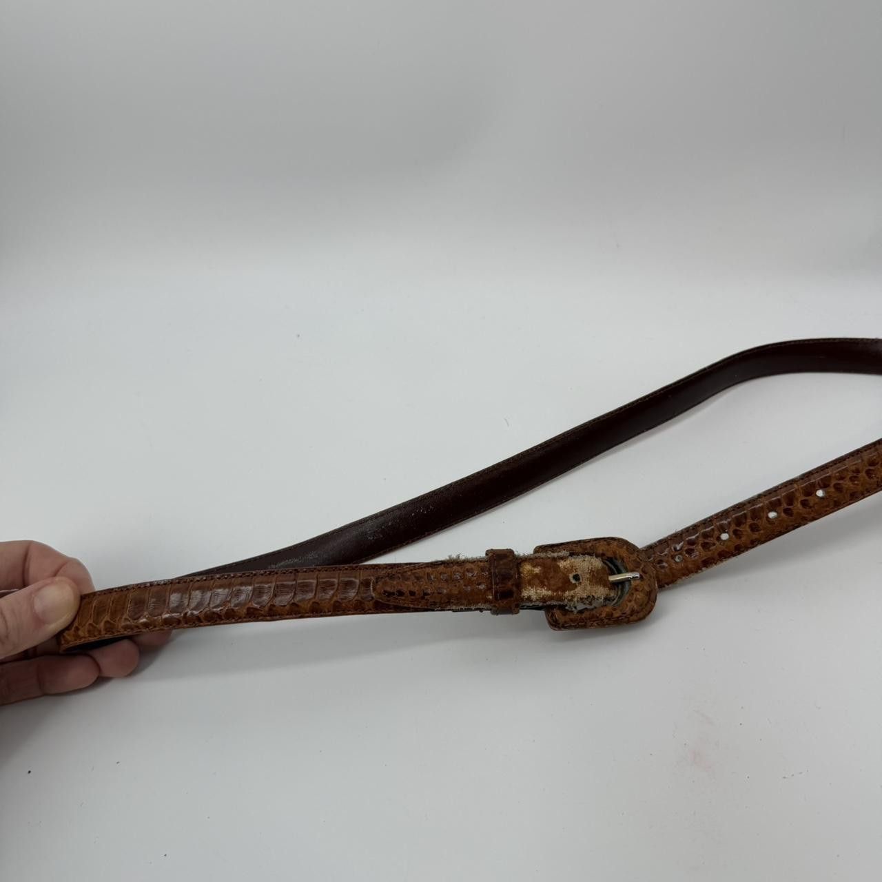 The Unbranded Brand Womens Genuine Snake Skin Belt Cognac Brown Size ONE SIZE - 2 Thumbnail