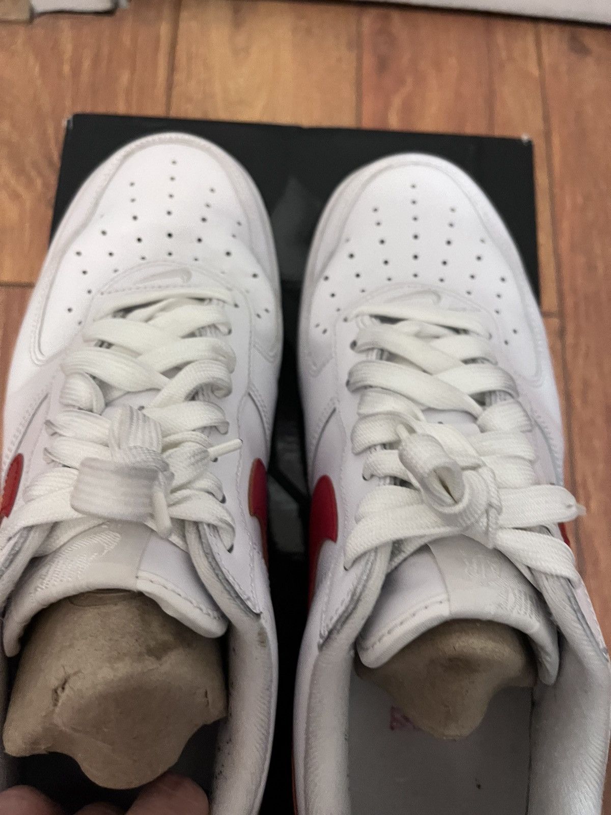 Nike × Supreme USED Nike Air Force 1 Supreme Red Swoosh “Shanghai” Size US 10 / EU 43 - 6 Thumbnail