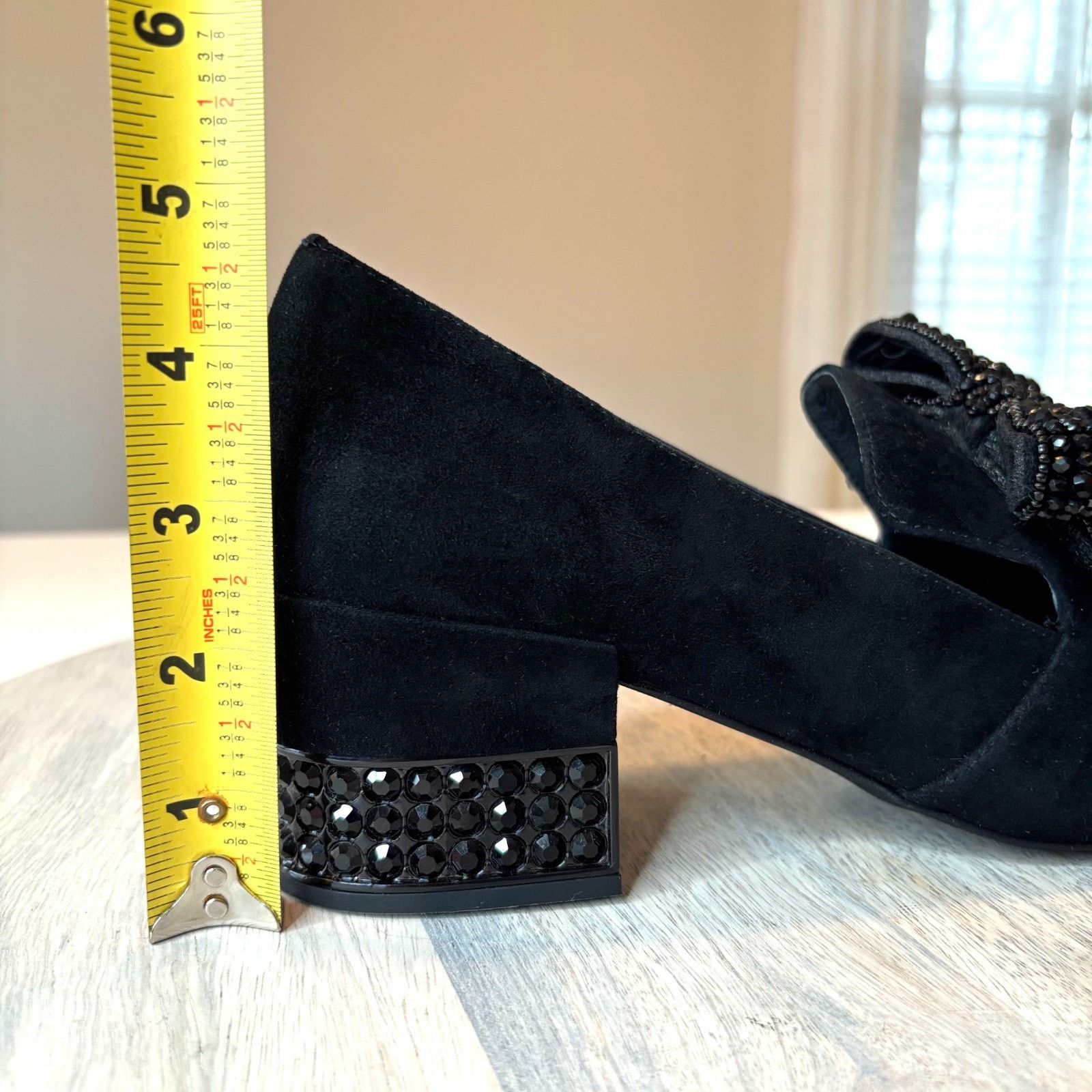 Jeffrey Campbell Jeffrey Campbell Valenti Black Suede Bow Crystal Pumps 9.5 Size US 9.5 / IT 39.5 - 12 Thumbnail