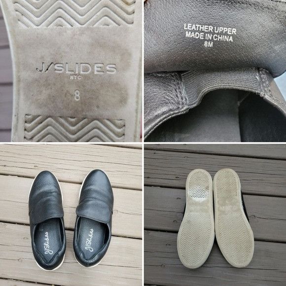 Other Jslides Acer Black Leather Platform Slip-On sneaker Trainers Size US 8 / IT 38 - 8 Thumbnail