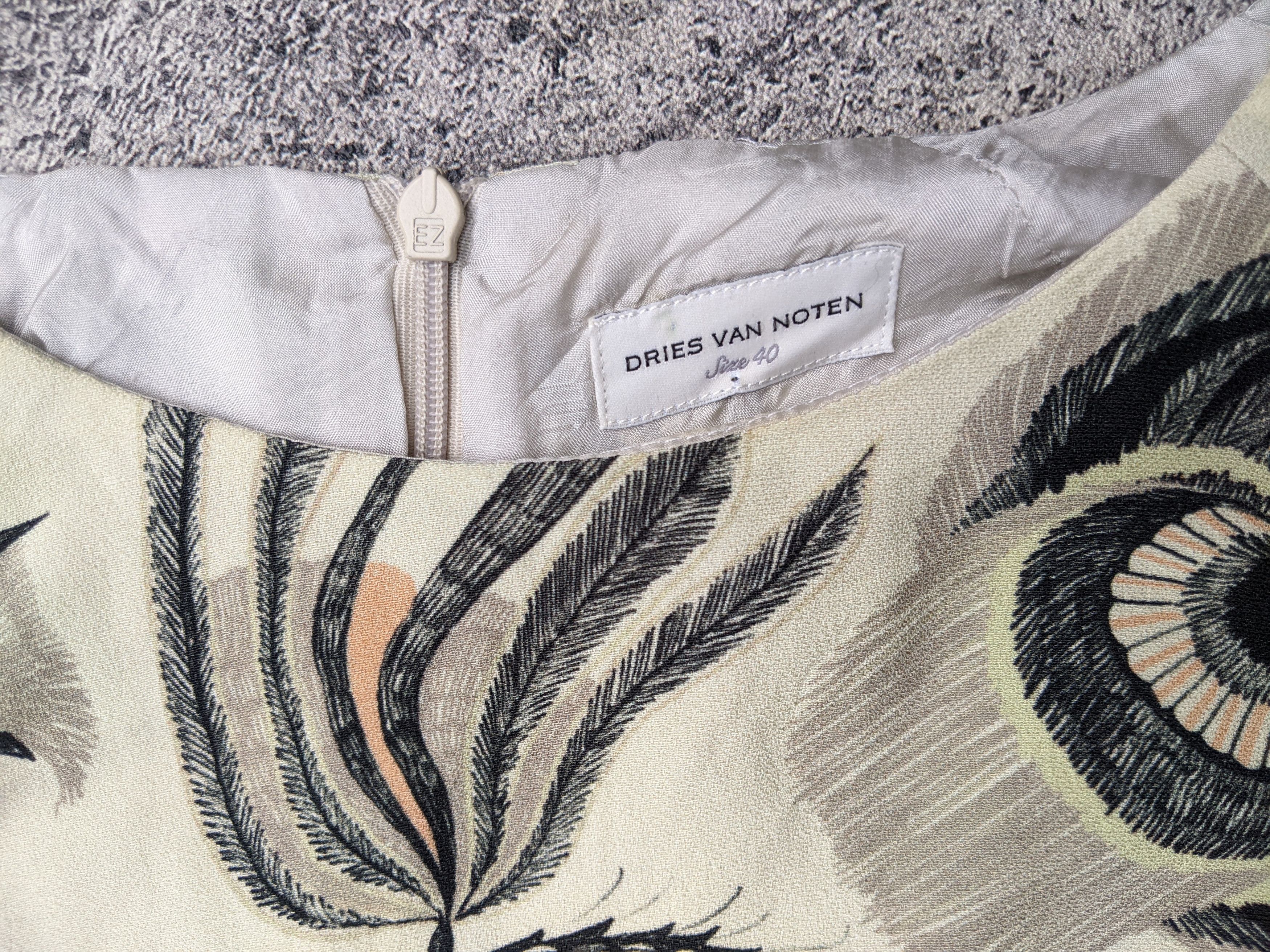 Dries Van Noten Viscose Peacock Feather Print Size S / US 4 / IT 40 - 3 Thumbnail