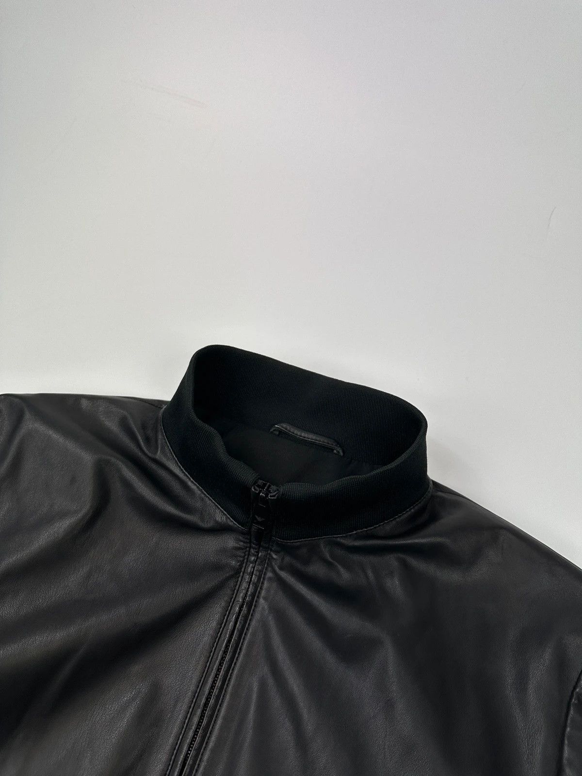 Emporio Armani Emporio Armani FW2019 Black Lamb Leather Bomber Jacket Size US M / EU 48-50 / 2 - 4 Thumbnail