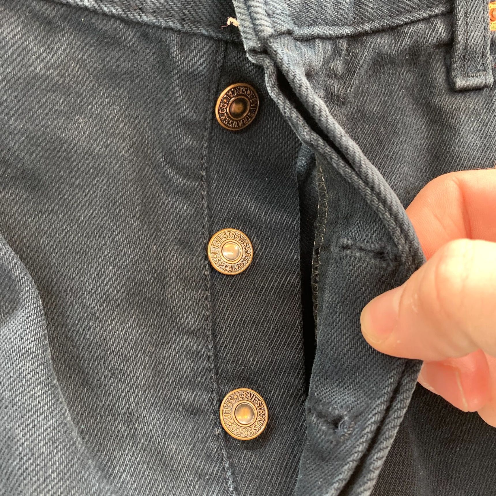 Levi's VINTAGE Levi's 501 Jeans Mens 36x30 Straight Blue Denim Button Fly Orange Tab Jeans Mens 501 Series Cowboy Grunge Rock 30in Inseam Mens Size US 36 / EU 52 - 4 Thumbnail