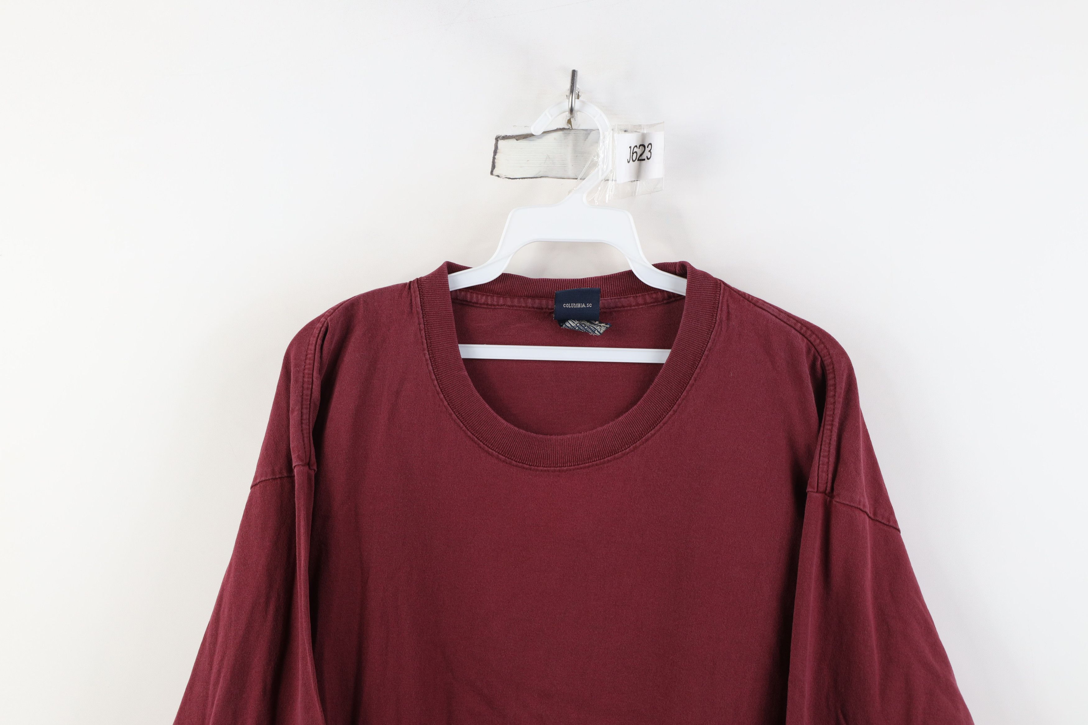 Vintage Vintage 90s Streetwear Blank Long Sleeve T-Shirt Red Cotton Size US XL / EU 56 / 4 - 2 Thumbnail