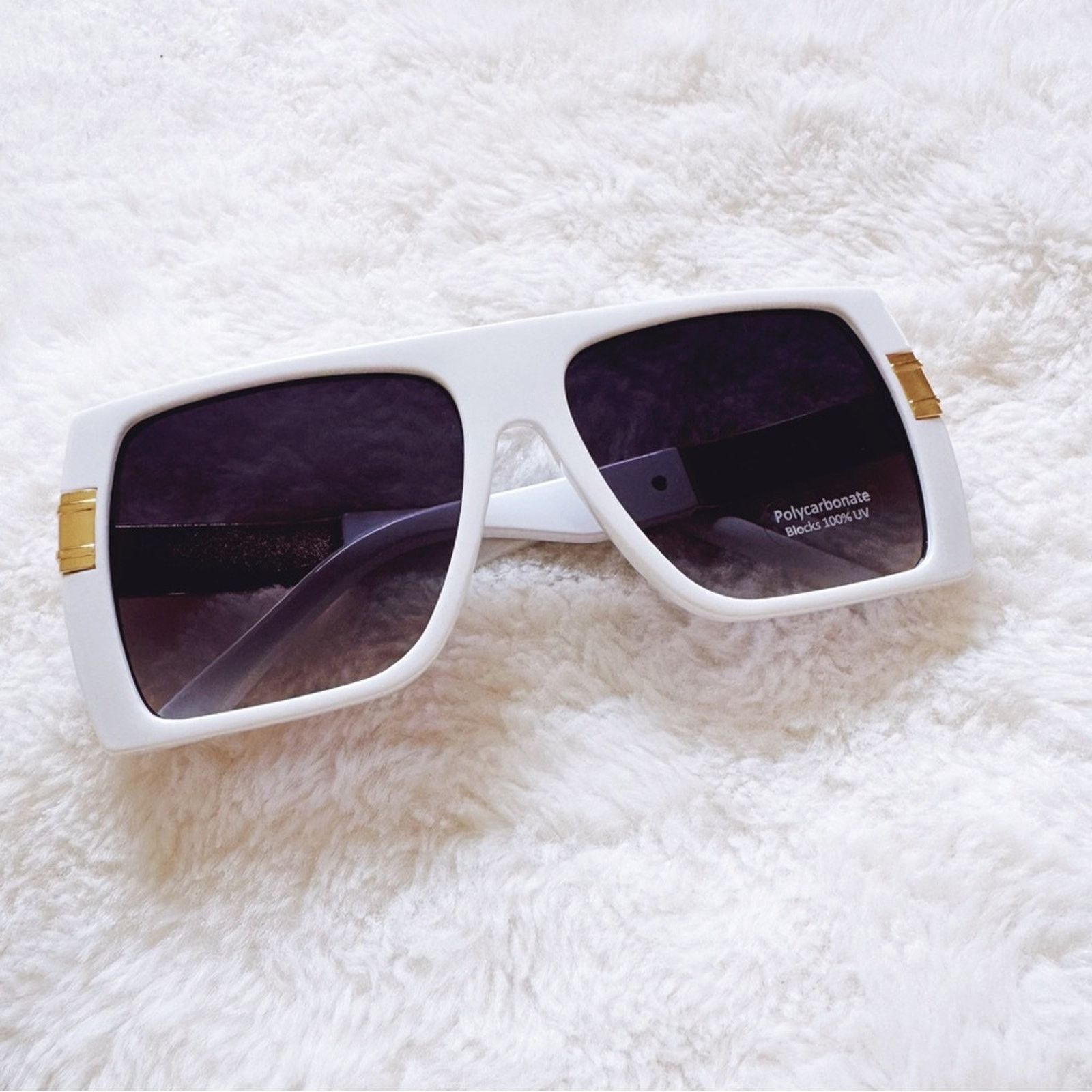 Other Inez White Oversized Square Sunglasses Size ONE SIZE - 9 Thumbnail