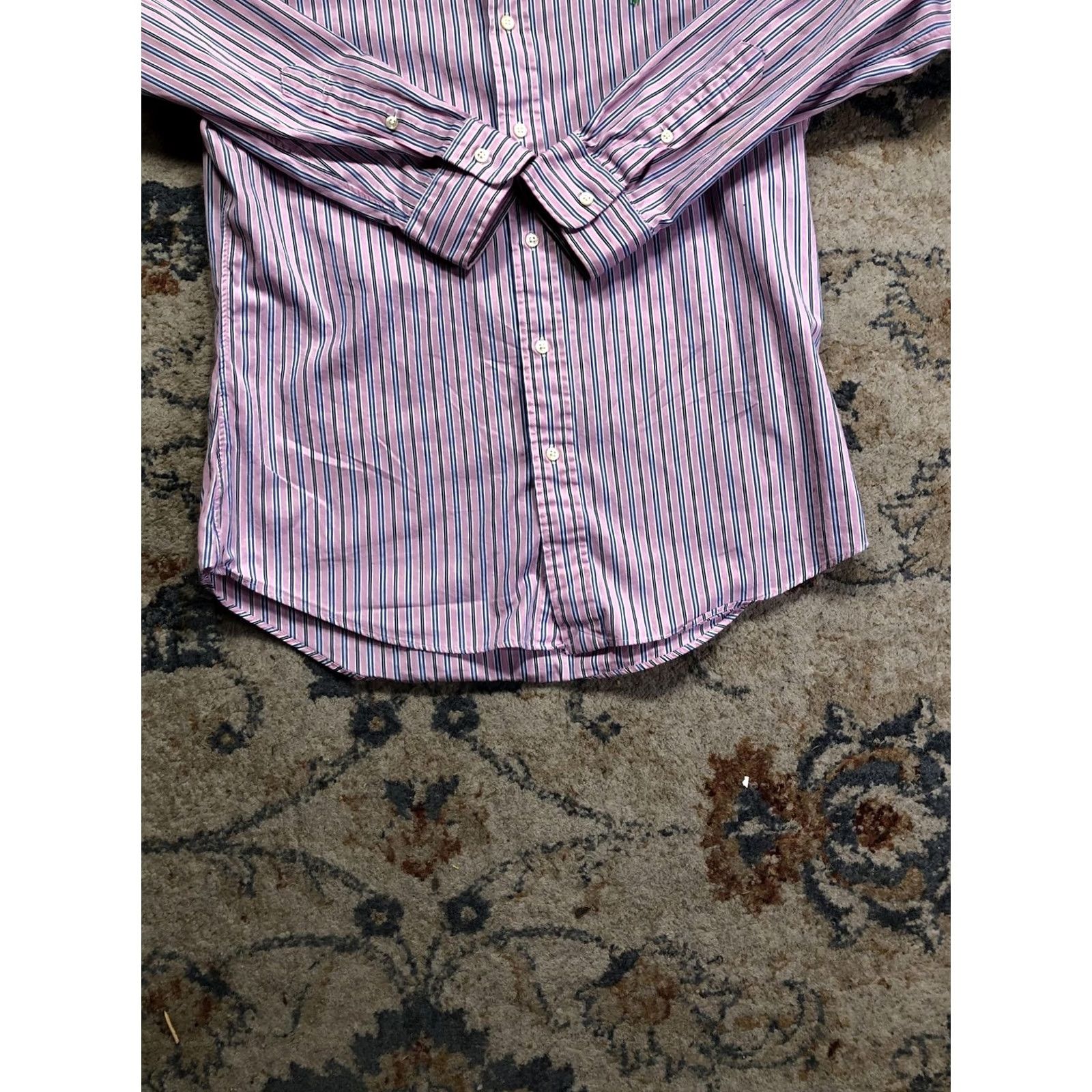 Polo Ralph Lauren Polo Ralph Lauren Stanton Shirt Mens M Pink Stripe Custom Fit Button Down Shirt Size US M / EU 48-50 / 2 - 5 Thumbnail