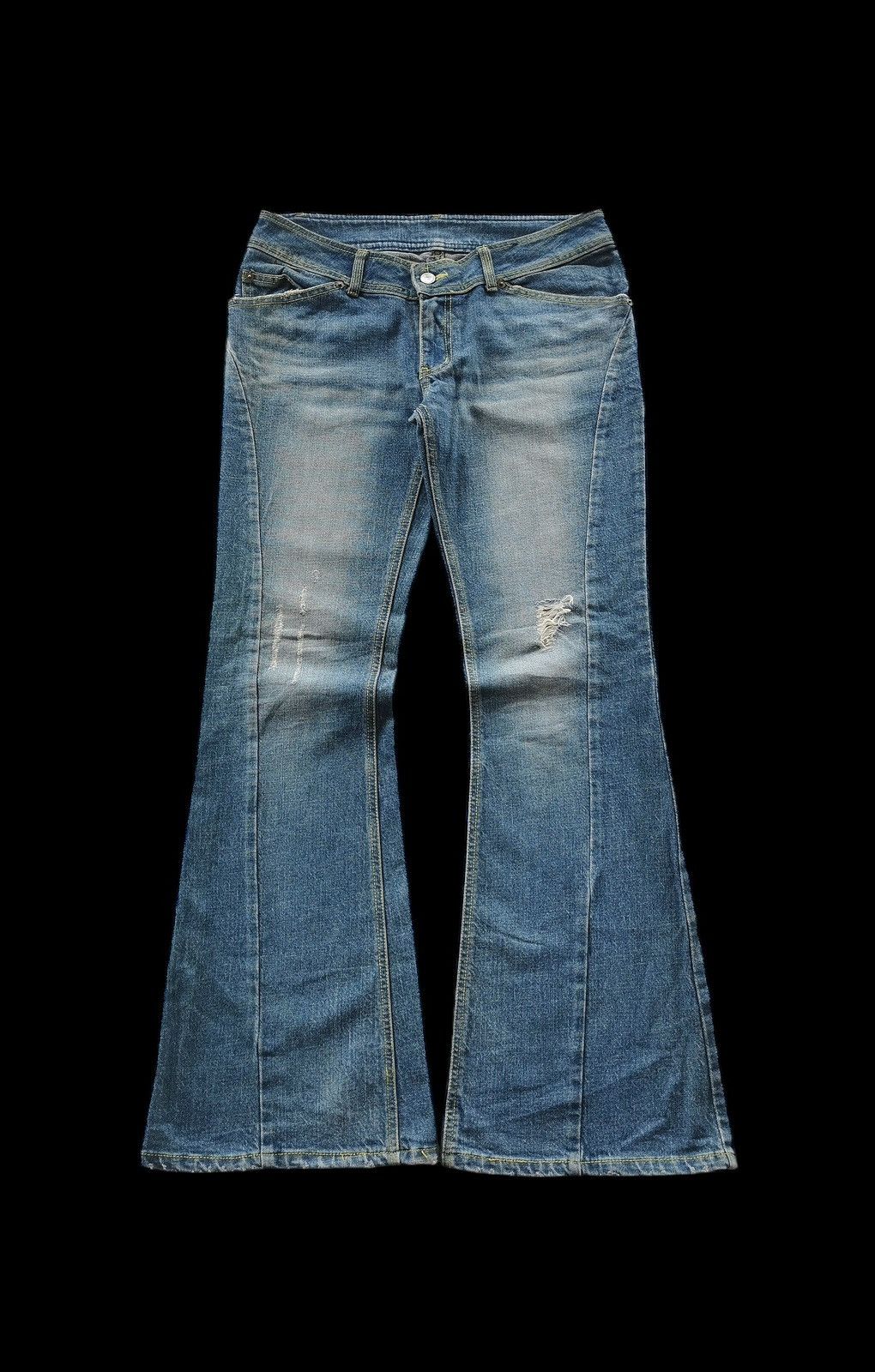 Japanese Brand Y2K Twisted Flare Bootcuts IL Basis Jeans Size 31" - 1 Thumbnail
