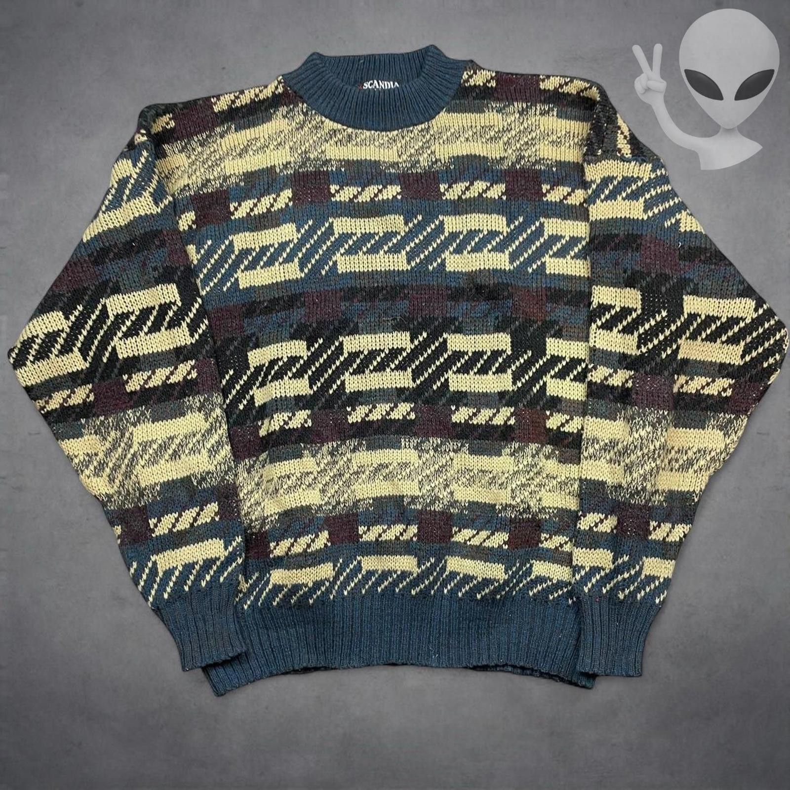 Other Scandia Wool Acrylic Knit Sweater Large Pattern 80s USA Size US L / EU 52-54 / 3 - 2 Thumbnail