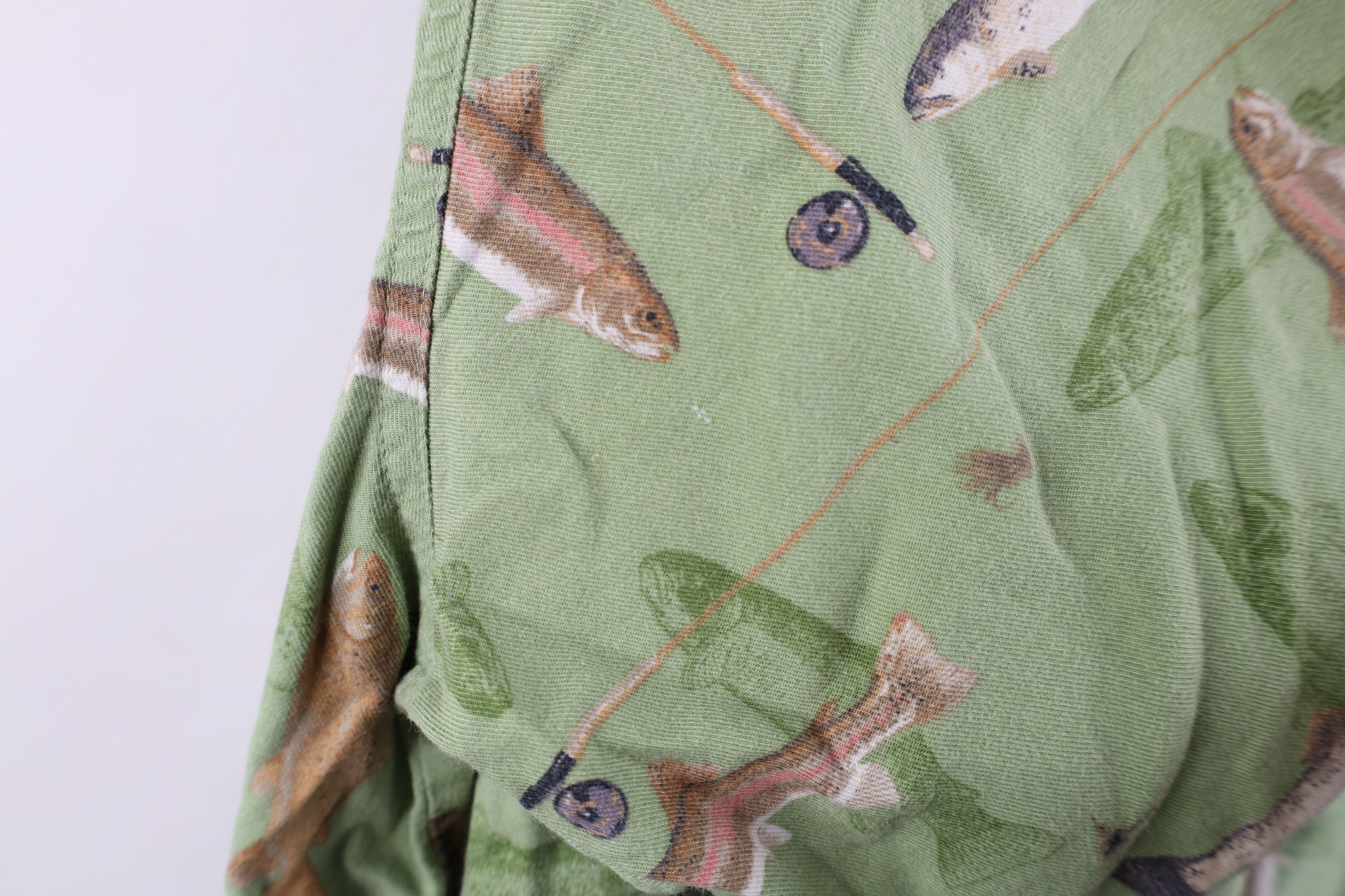 Columbia × Vintage Vintage Columbia Fishing Print Short Sleeve Button Shirt Size US L / EU 52-54 / 3 - 8 Thumbnail