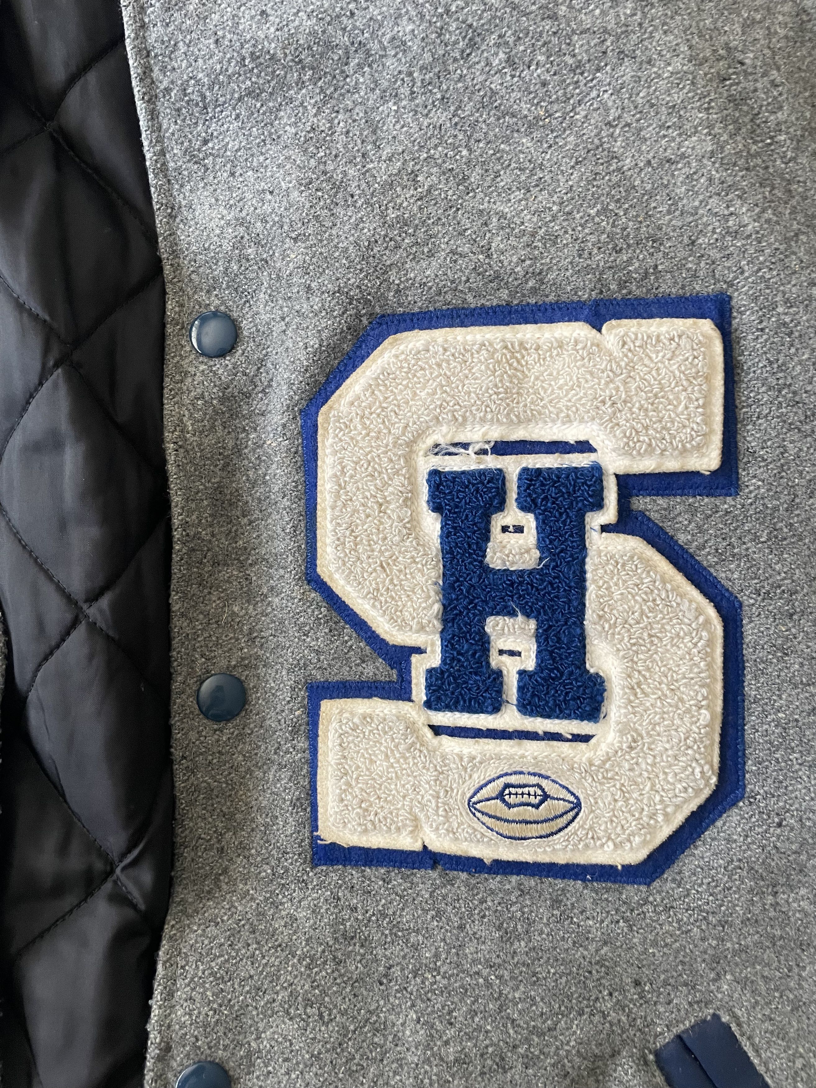 Vintage Vintage blue/grey varsity jacket Size US XL / EU 56 / 4 - 2 Thumbnail