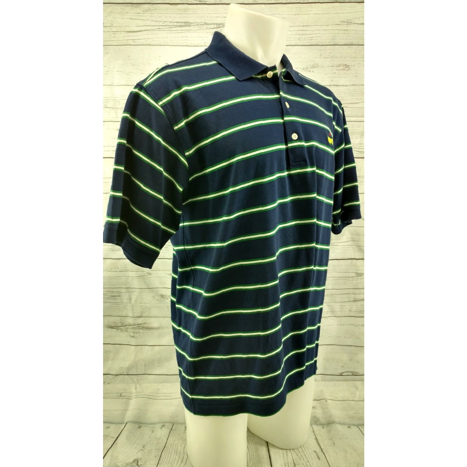 Vintage Mens Masters Collection Polo Shirt Blue Striped Golf Size Large Size US L / EU 52-54 / 3 - 6 Thumbnail