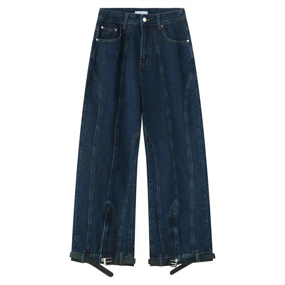 Japanese Brand Retro blue loose straight leg jeans Size US 32 / EU 48 - 4 Thumbnail