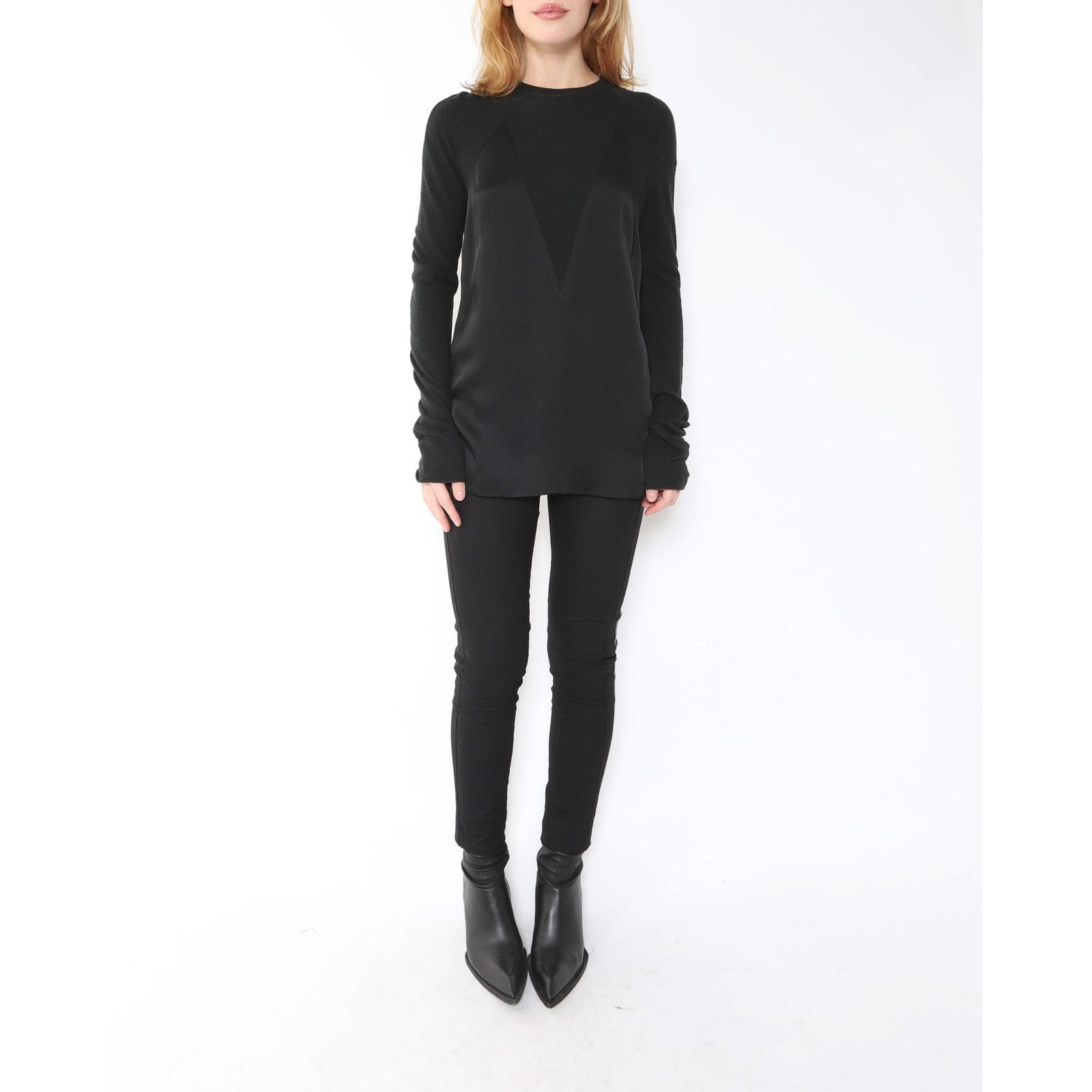 Haider Ackermann FW20 Longsleeve Top in Black Silk & Wool Size XS / US 0-2 / IT 36-38 - 5 Thumbnail