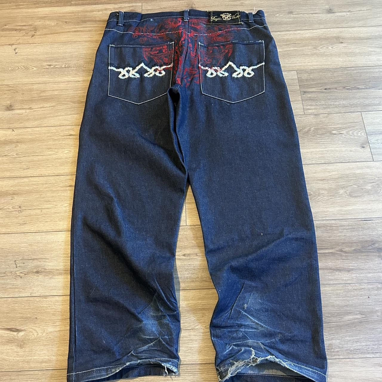 JNCO Rare crown holder baggy raw denim jeans Size US 42 / EU 58 - 2 Thumbnail