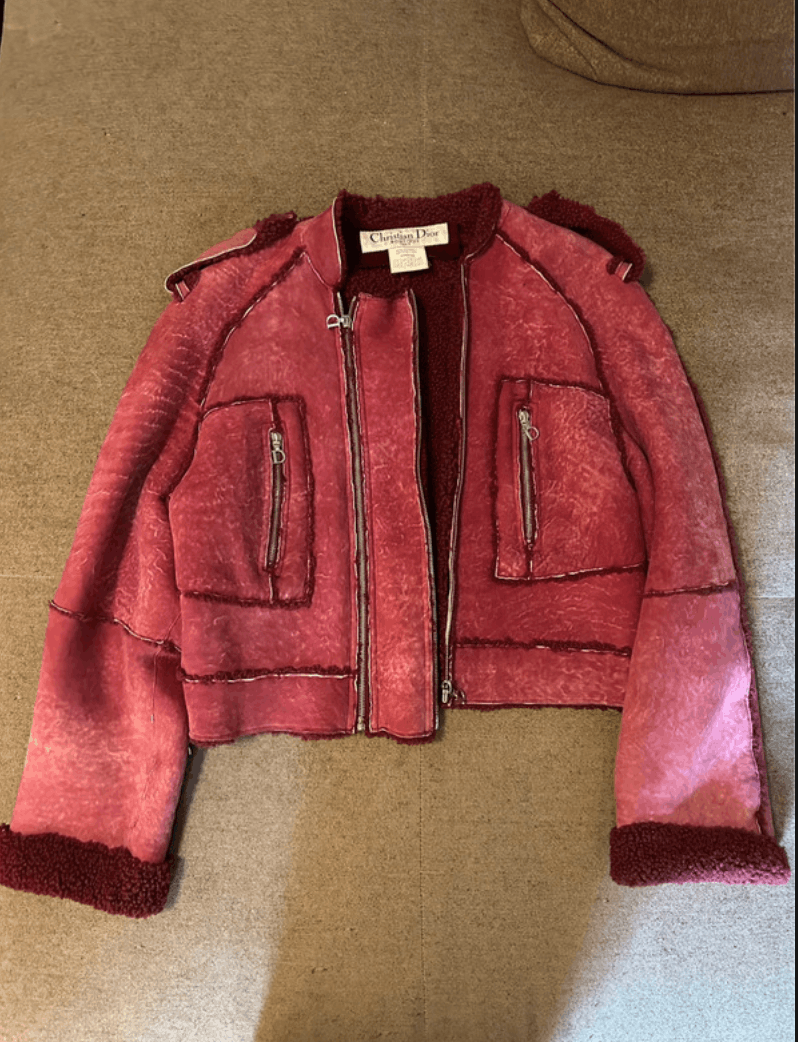 Dior Dior jacket sheepskin coat shearling leather biker Vintage Size L / US 10 / IT 46 - 1 Thumbnail
