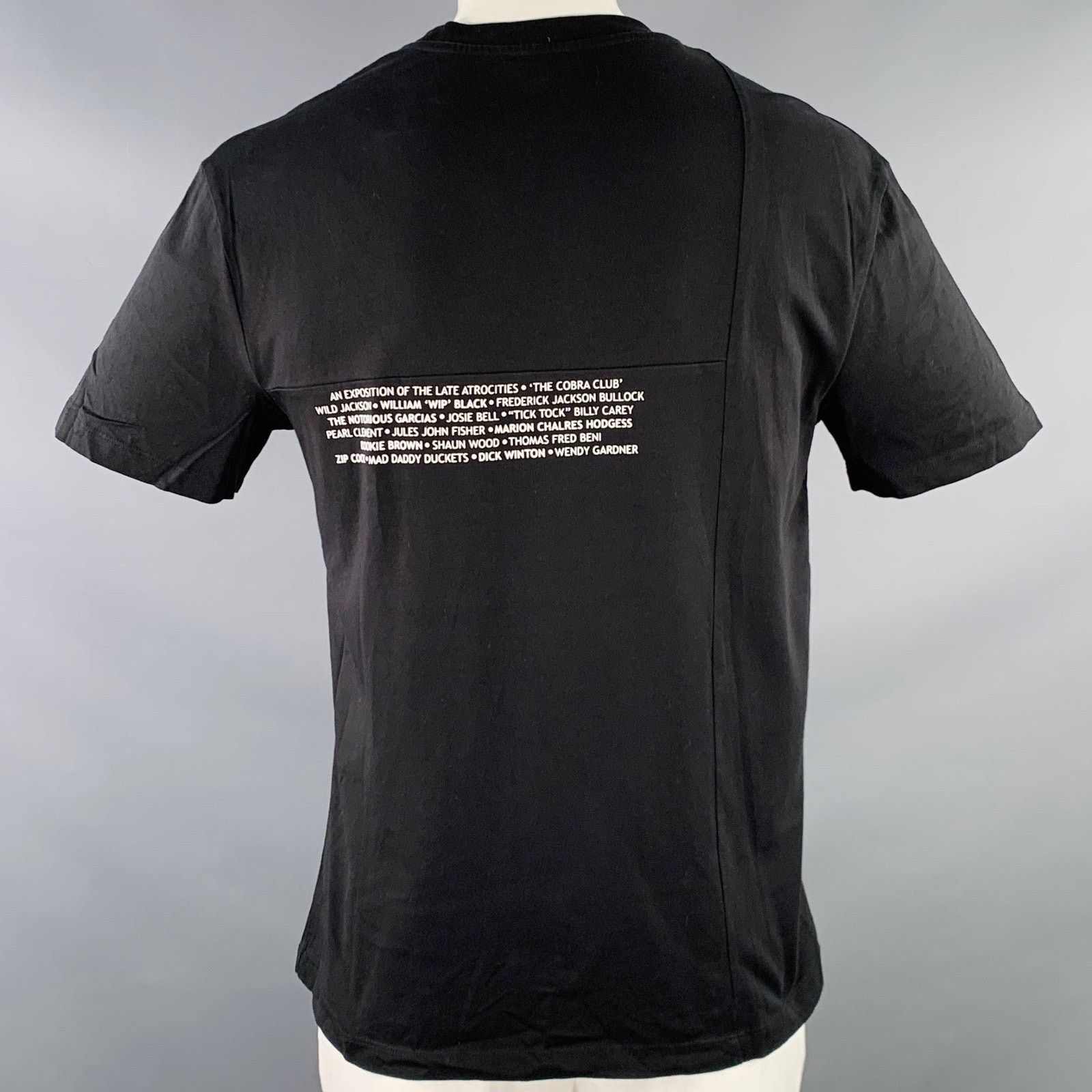 McQ Alexander McQueen Size L Black White Cobra Club Print Cotton Crew Neck T-shirt Size US L / EU 52-54 / 3 - 4 Thumbnail