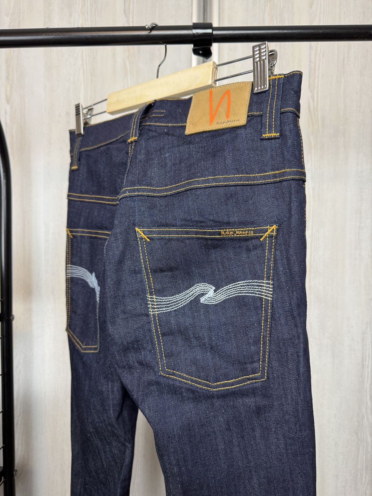Nudie Jeans Nudie Jeans Thin Finn indigo blue stretch denim jeans Size US 31 - 8 Thumbnail