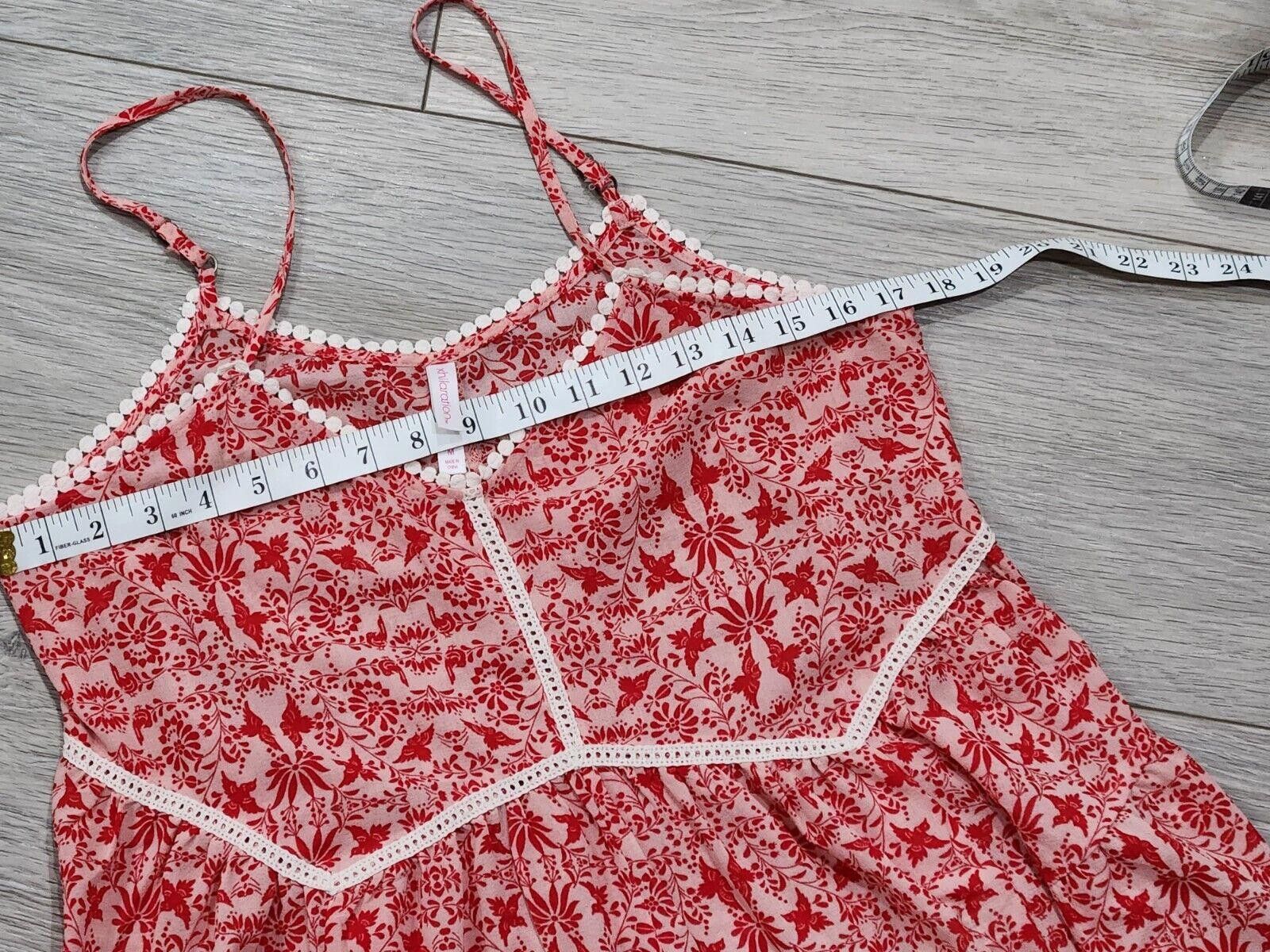 Designer Xhilaration Top Medium Red And White Paisley Lace Trim Size M / US 6-8 / IT 42-44 - 3 Thumbnail
