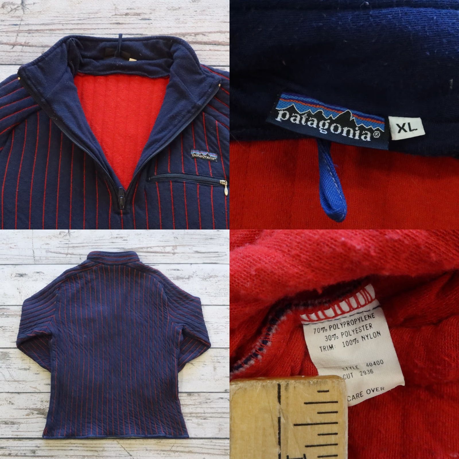 Patagonia VINTAGE Patagonia Quilt Again Stripe Pullover Jacket XL Blue Mens Size US XL / EU 56 / 4 - 8 Thumbnail