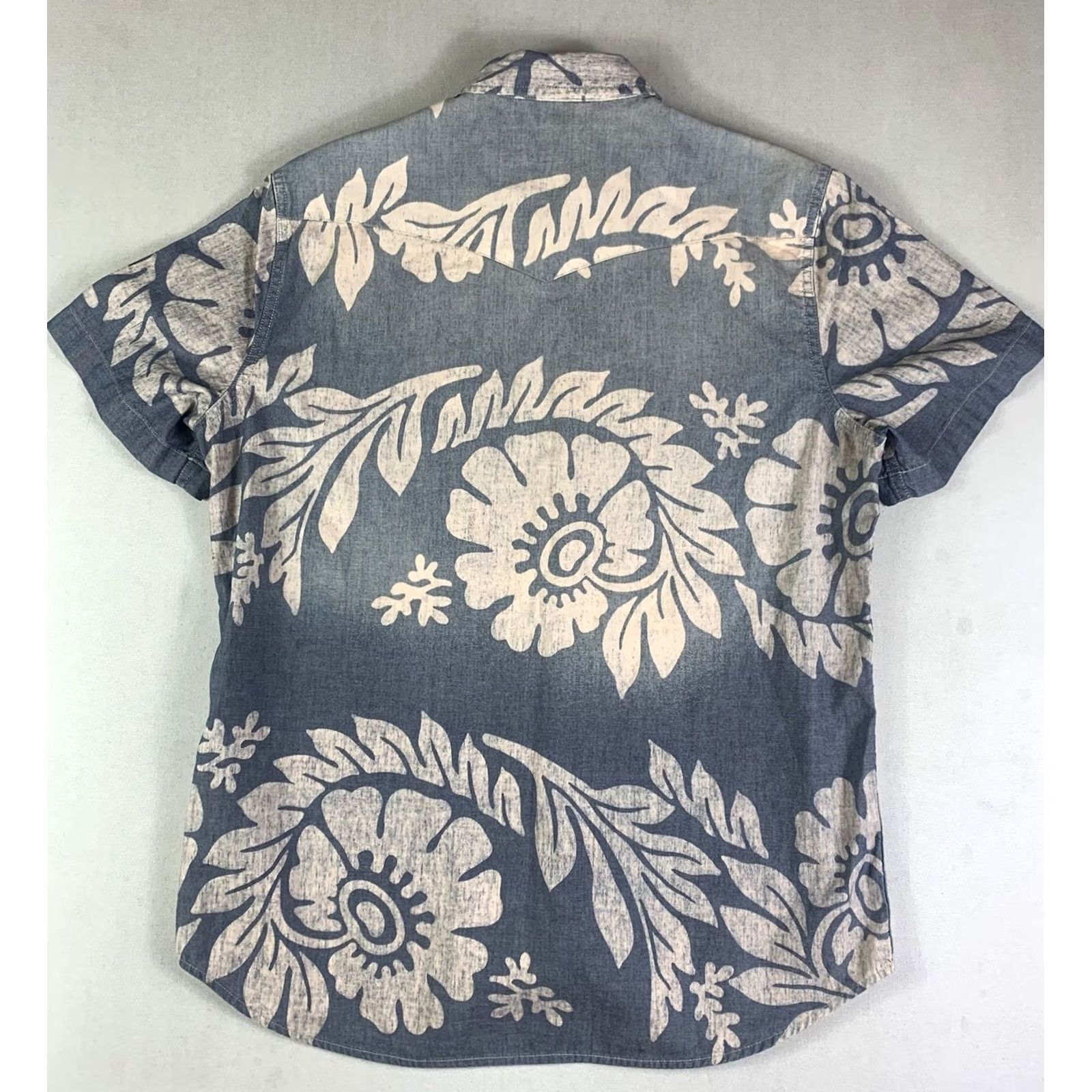 Ralph Lauren Denim & Supply Ralph Lauren Shirt Mens L Floral Denim Western Pearl Snap Hawaiian Shirt Size US L / EU 52-54 / 3 - 4 Thumbnail