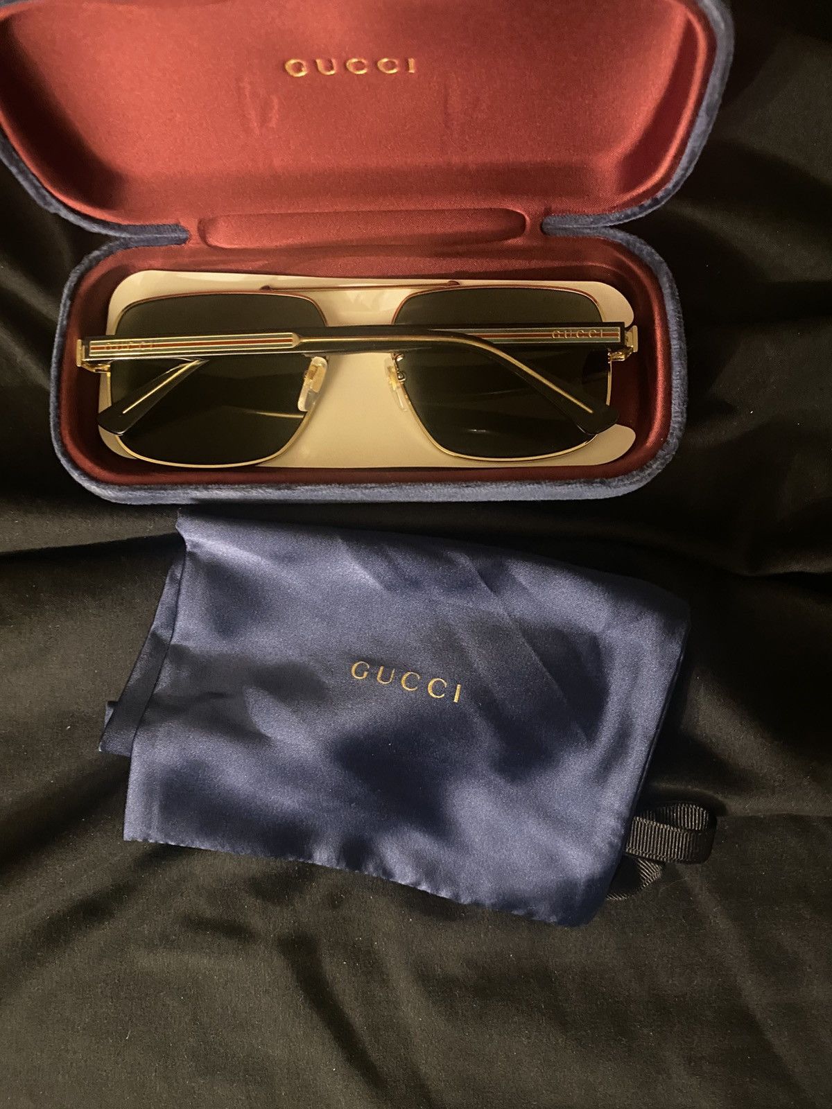 Gucci Black and gold polarized Gucci sunglasses Size ONE SIZE - 3 Thumbnail