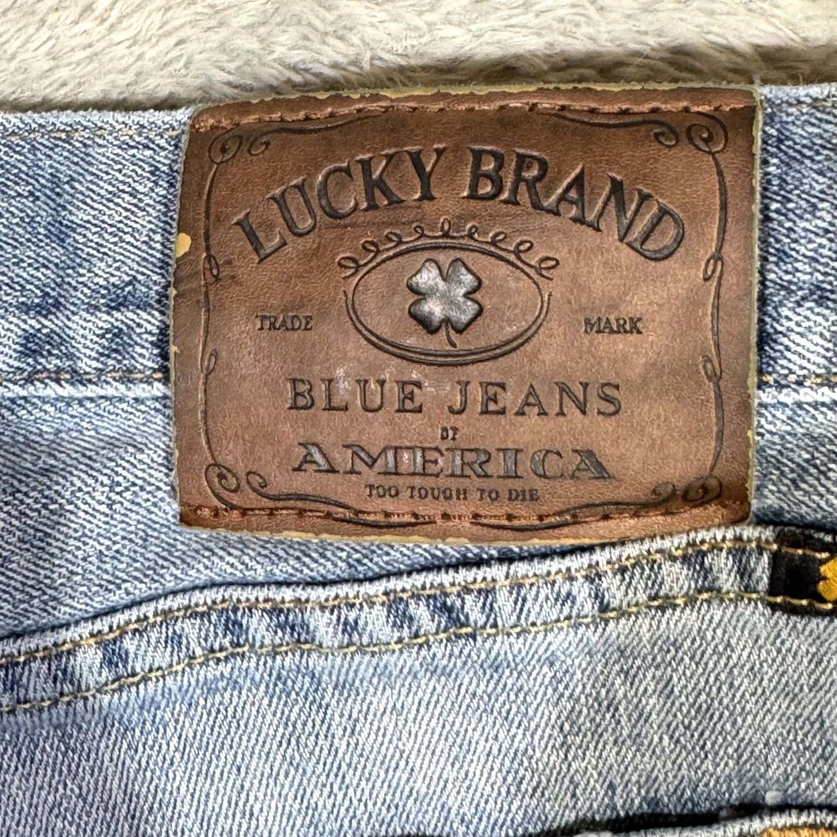 Lucky Brand VINTAGE Lucky Brand 181 Relaxed Straight Jeans Mens 34x28 Blue 1800s Style Frayed Hem Stretch Size US 34 / EU 50 - 5 Thumbnail