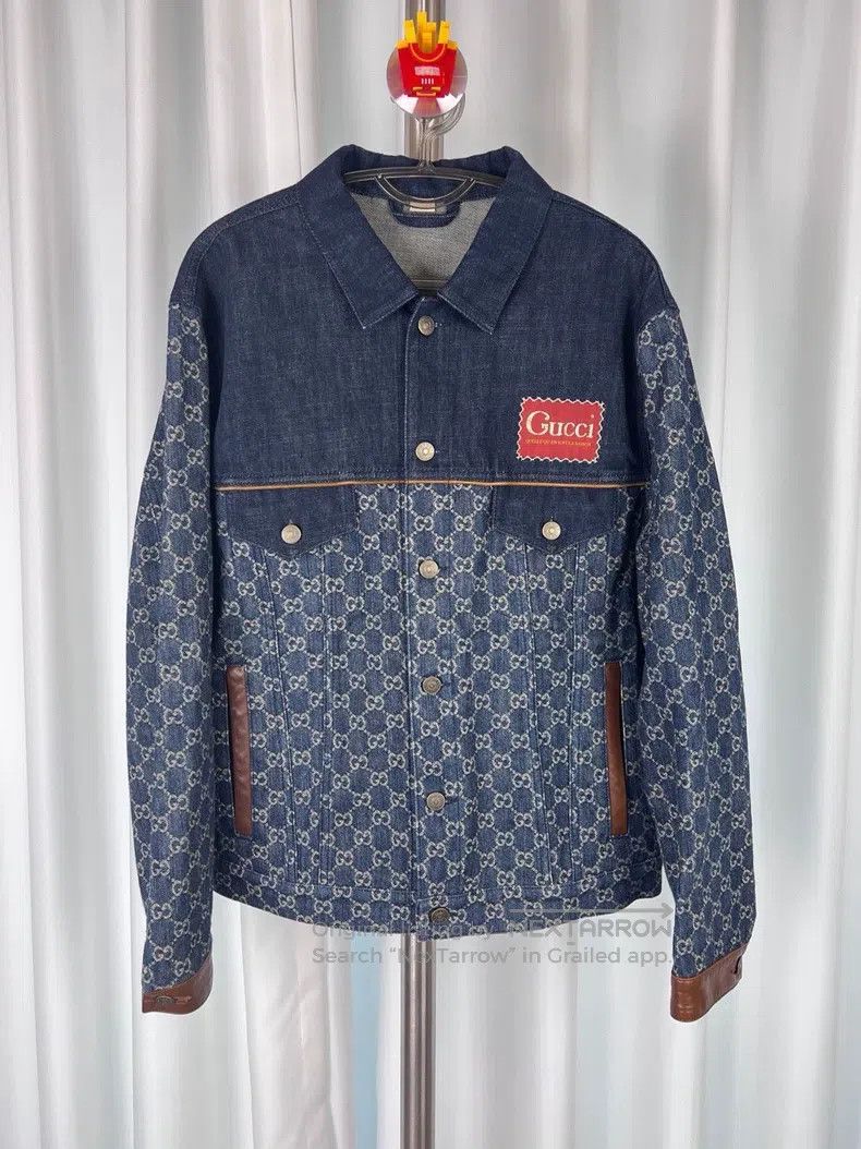 Gucci Gucci Blue full-print double G stitched denim jacket Size US S / EU 44-46 / 1 - 1 Thumbnail