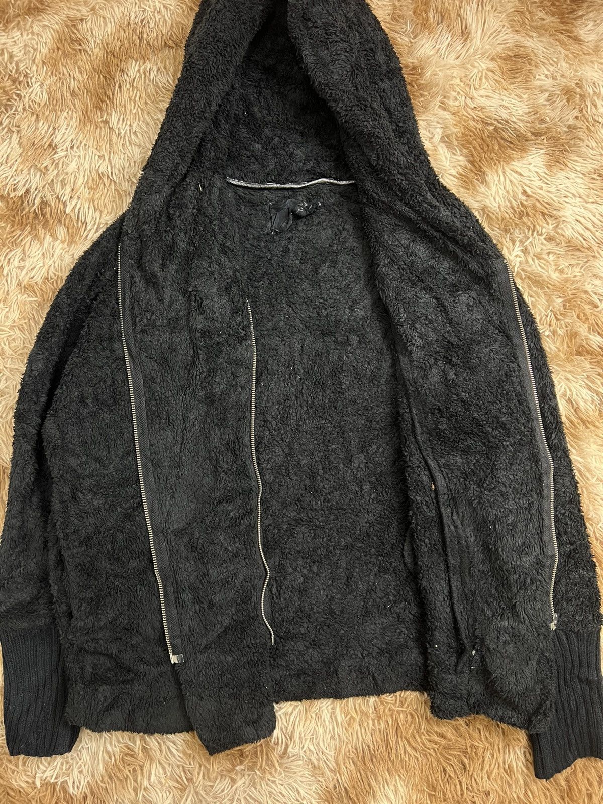 Japanese Brand JEANASIS Tokyo Asymmetrical Multi-Zip Sherpa Hoodie Size ONE SIZE - 3 Thumbnail